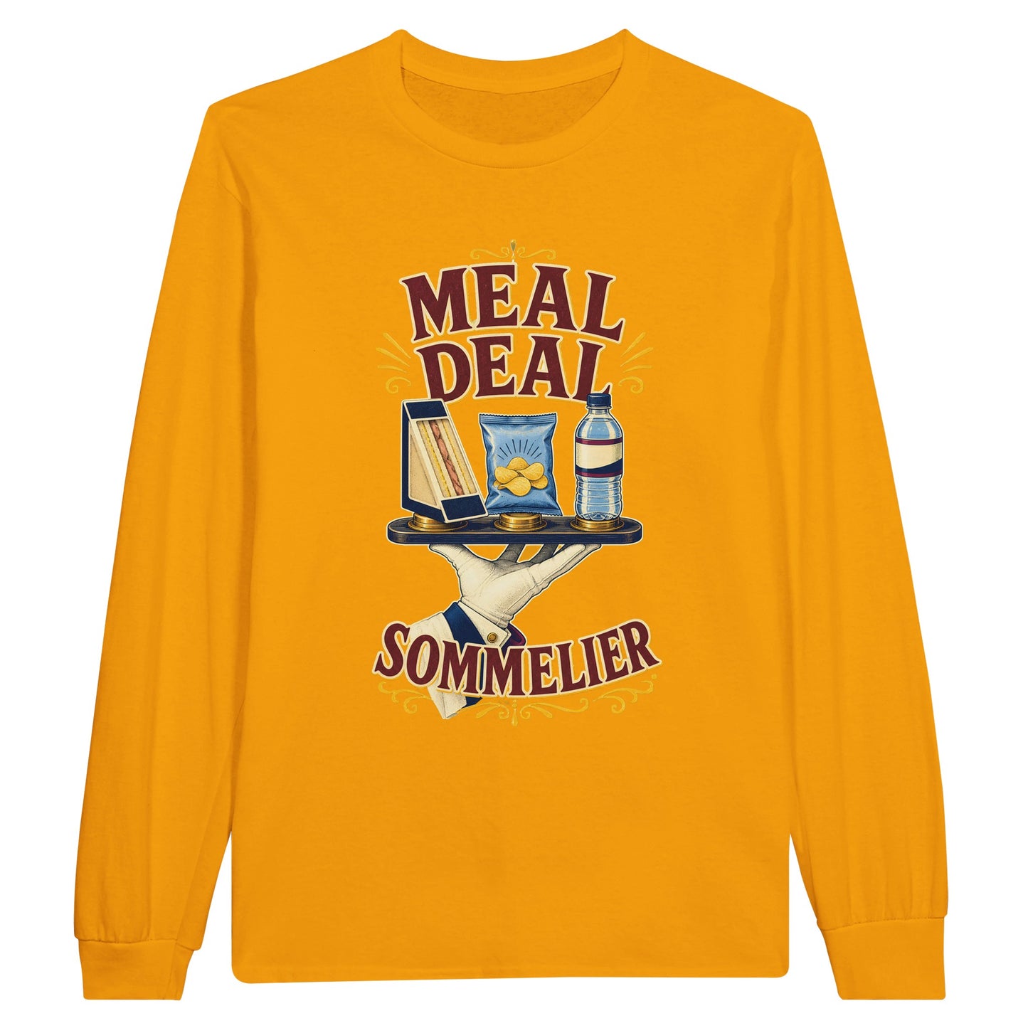 Meal Deal Sommelier British Lunch Design Long-Sleeve T-shirt — product view 4