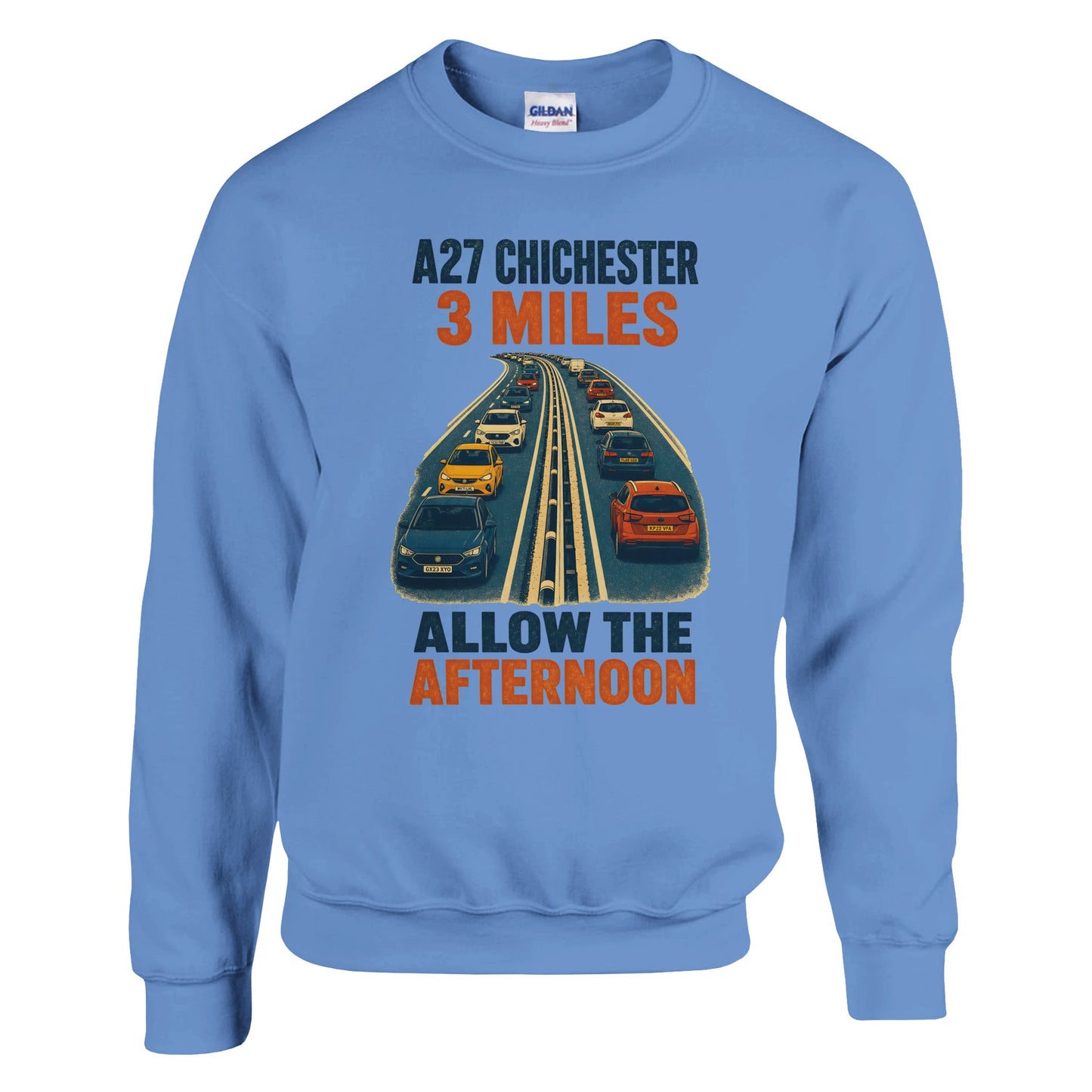 A27 Chichester – 3 Miles, Allow the Afternoon Sweatshirt — product view 12
