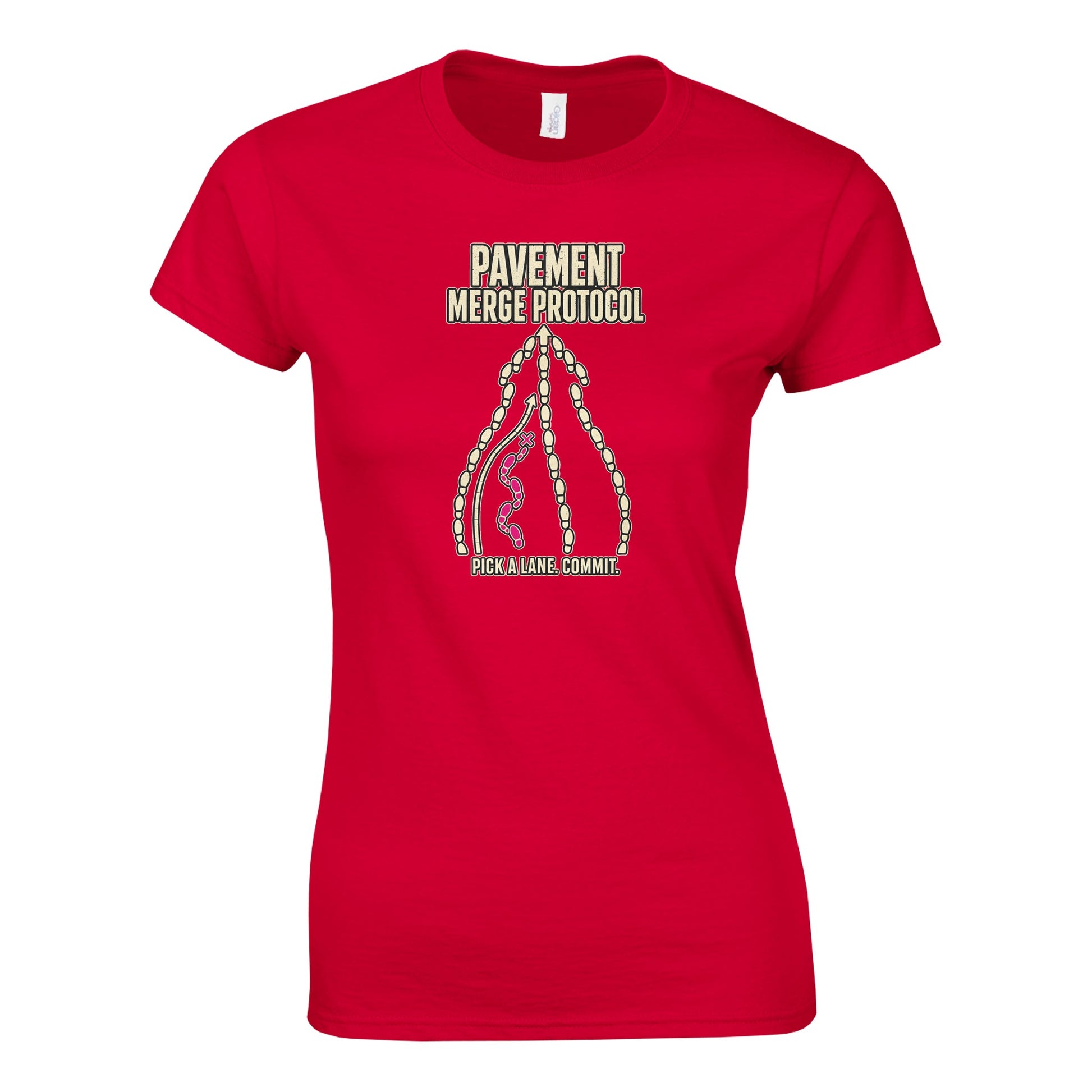Pavement Merge Protocol — Pick a Lane Women's T-shirt — product view 2