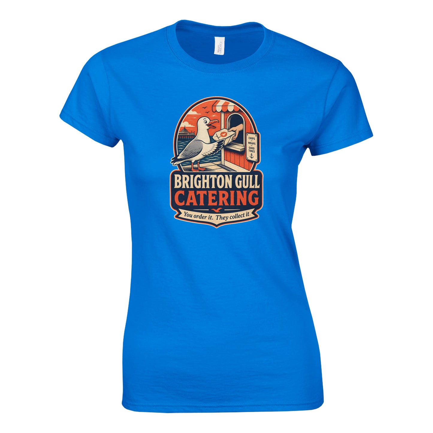 Brighton Gull Catering — Illustrated Women's T-shirt — product view 7