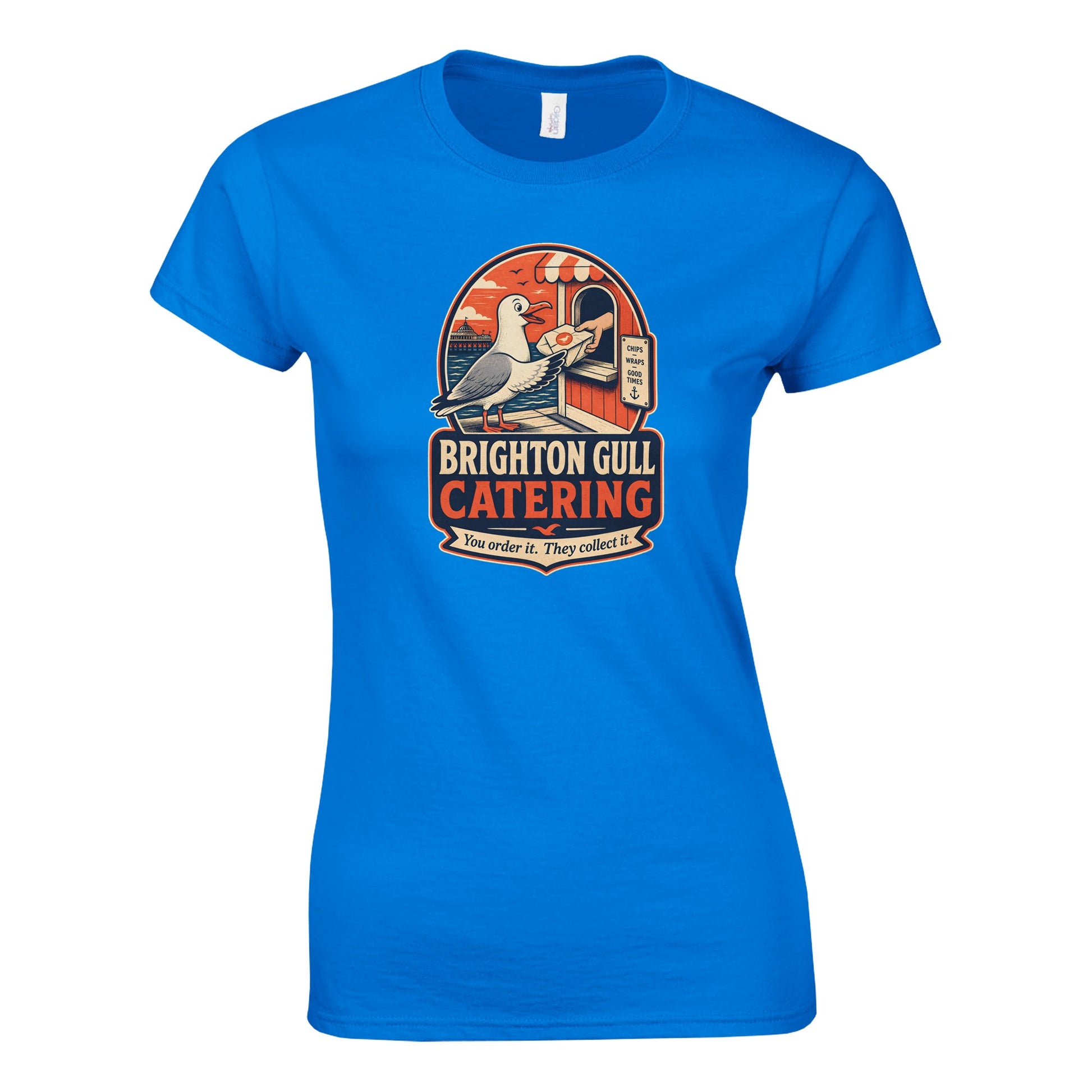 Brighton Gull Catering — Illustrated Women's T-shirt — product view 7