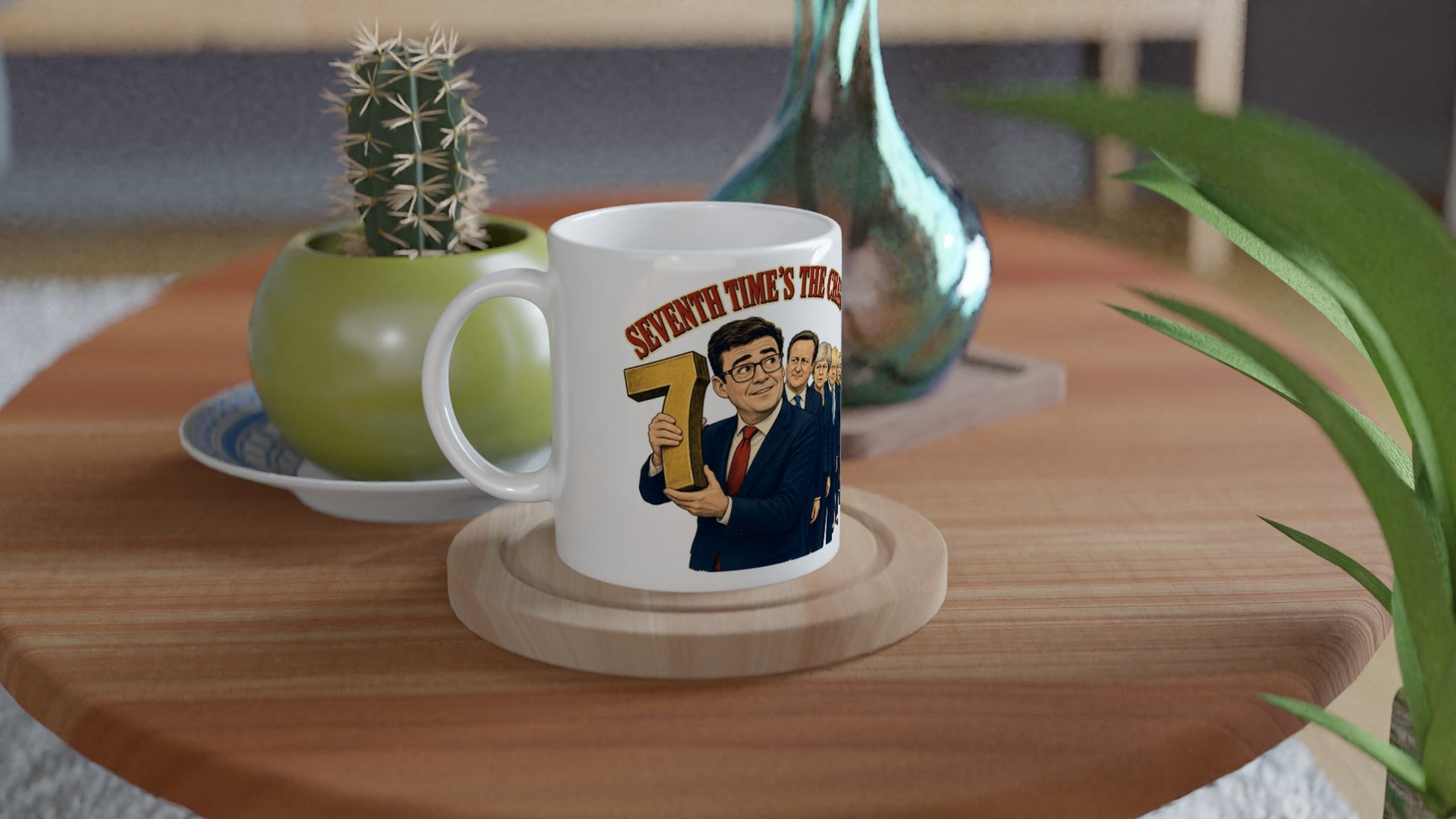 Seventh Time’s the Charm? UK Prime Minister Caricature Mug — product view 3