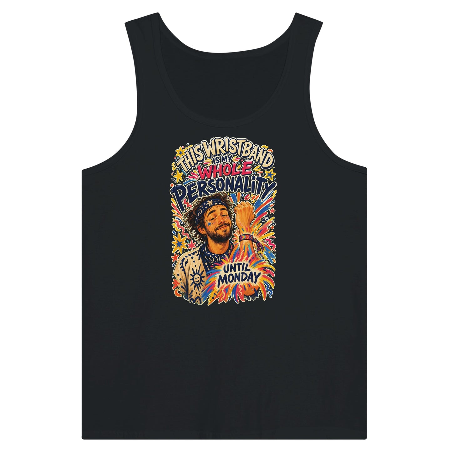 This Wristband Is My Whole Personality Until Monday Premium Unisex Tank Top — product view 8