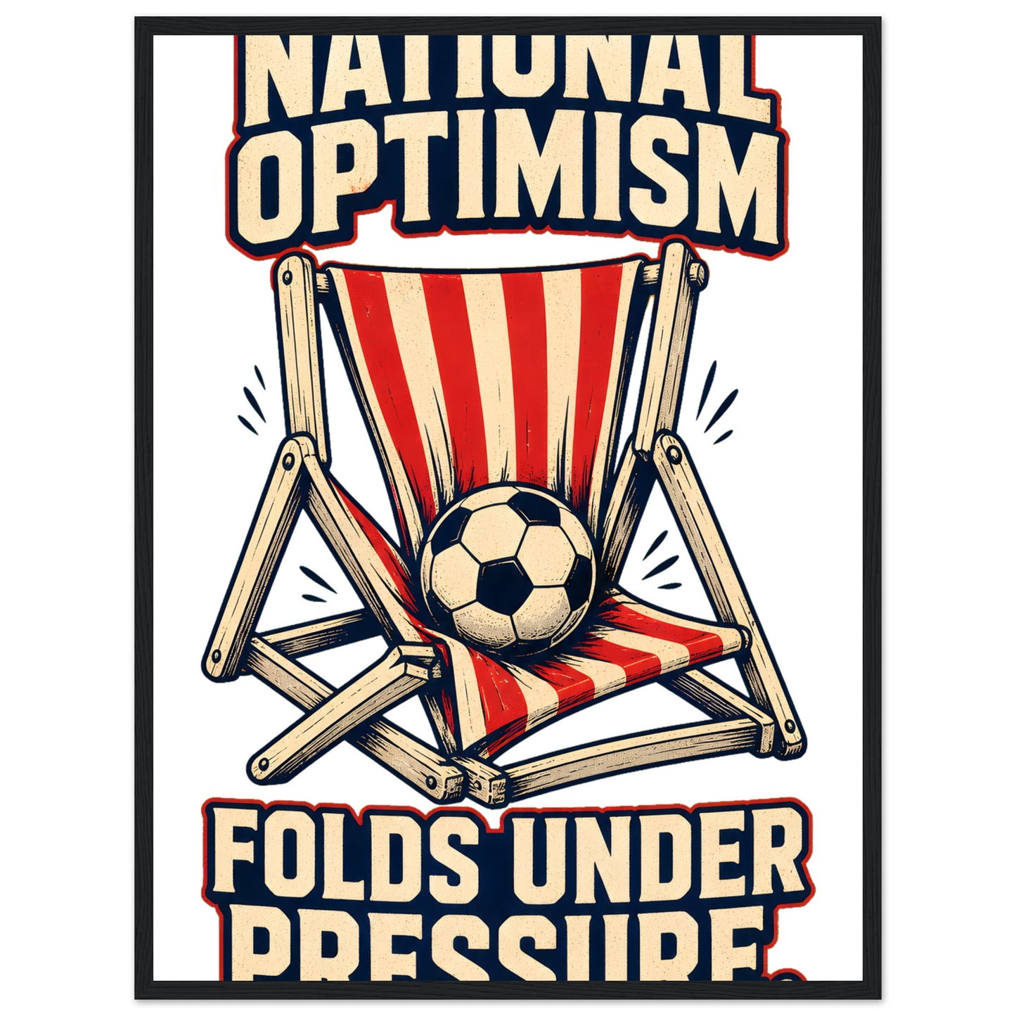 National Optimism Folds Under Pressure Football Framed Wall Art — product view 4