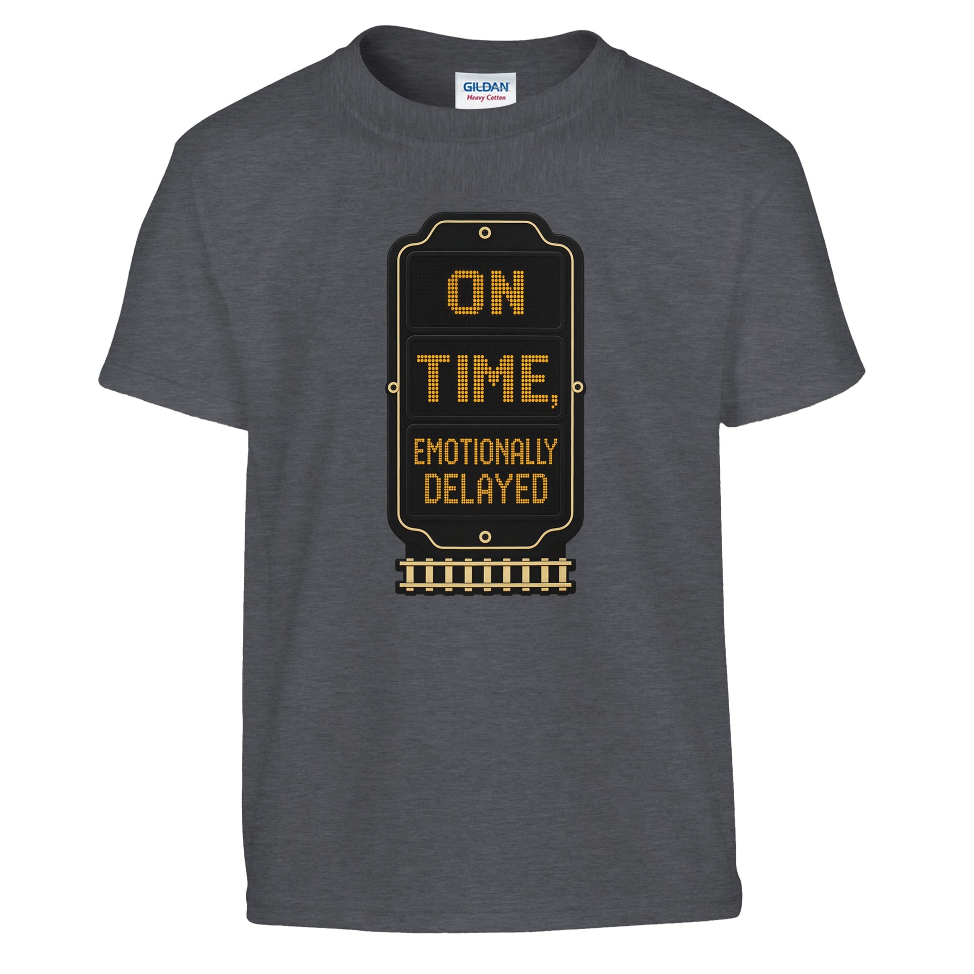 On Time, Emotionally Delayed Rail Graphic Kids' T-shirt — product view 12