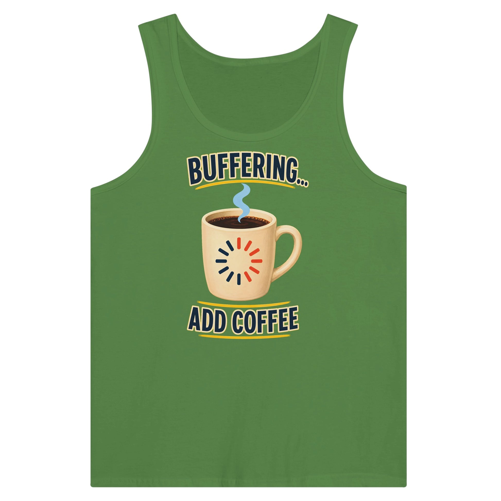 Buffering... Add Coffee — Outlined Loading Mug Graphic Premium Unisex Tank Top — product view 13