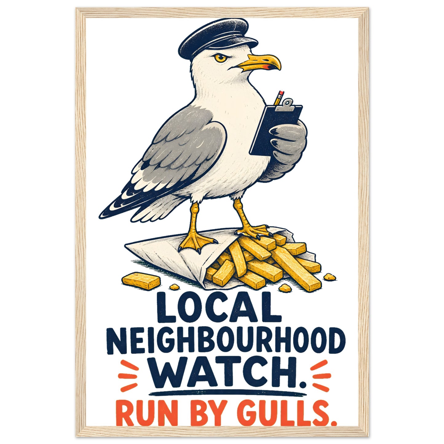 Local Neighbourhood Watch: Run by Gulls Framed Wall Art — product view 3