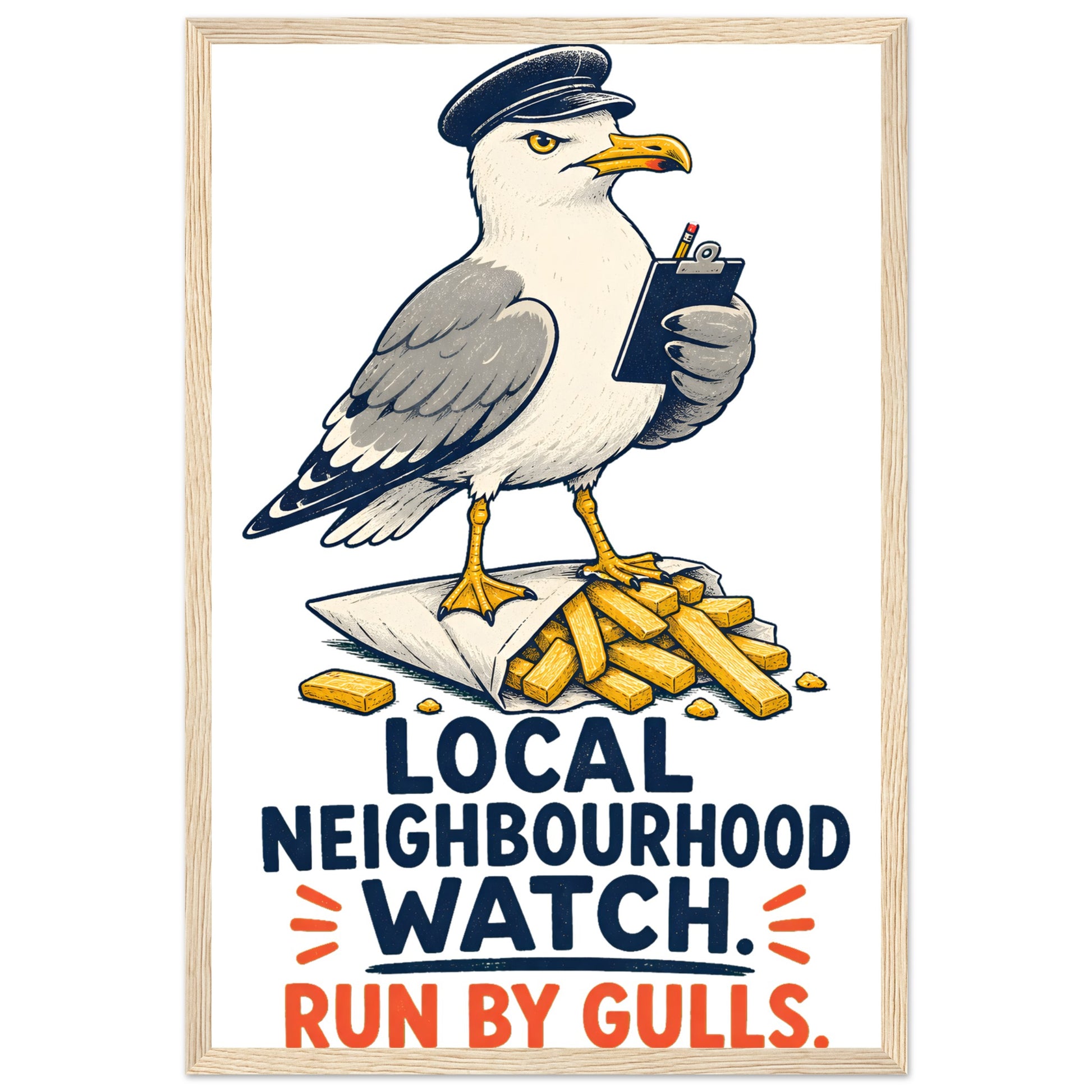 Local Neighbourhood Watch: Run by Gulls Framed Wall Art — product view 3
