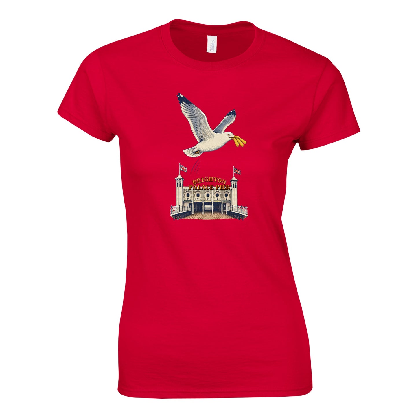 Brighton Palace Pier Chip Heist Women's T-shirt — product view 2