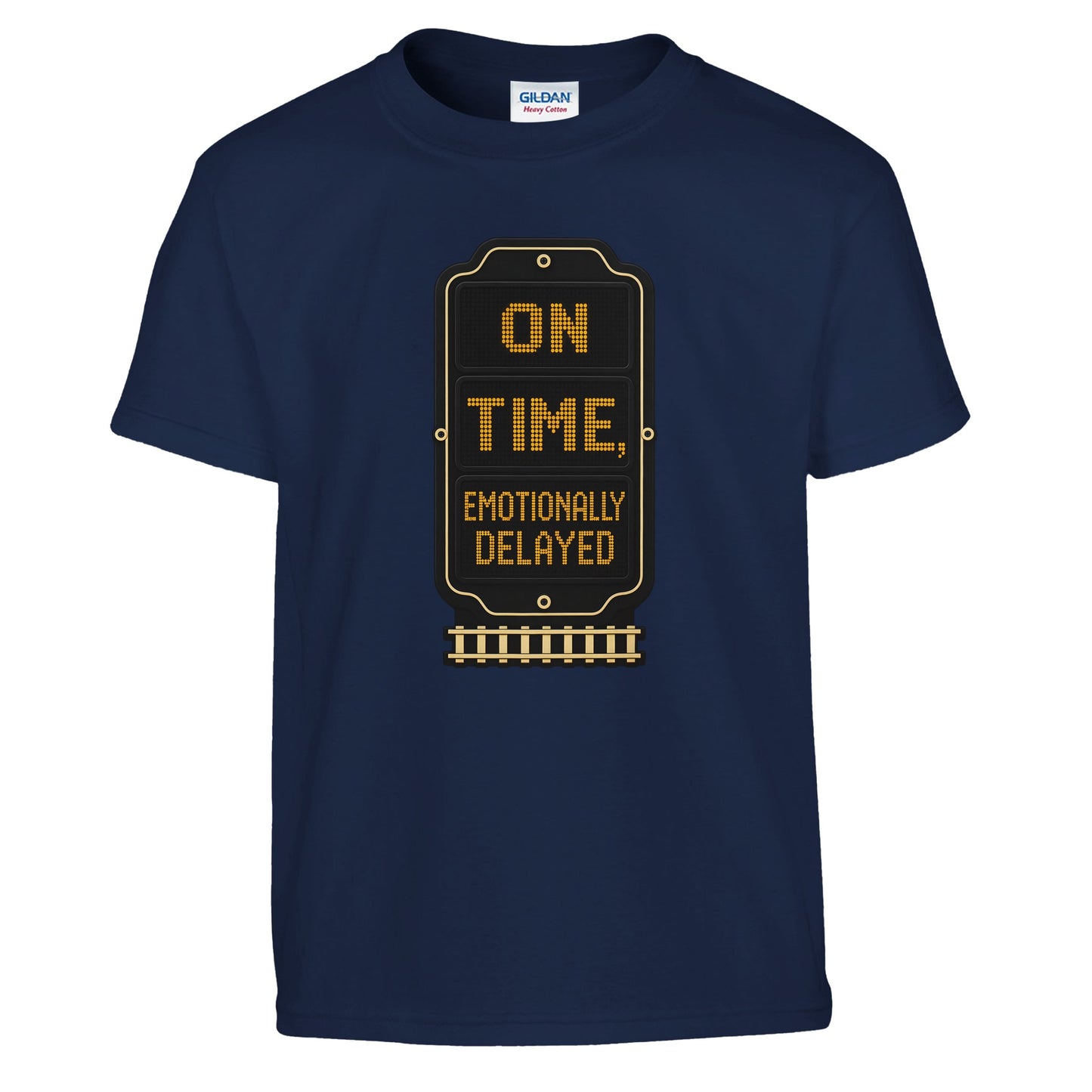 On Time, Emotionally Delayed Rail Graphic Kids' T-shirt — product view 7