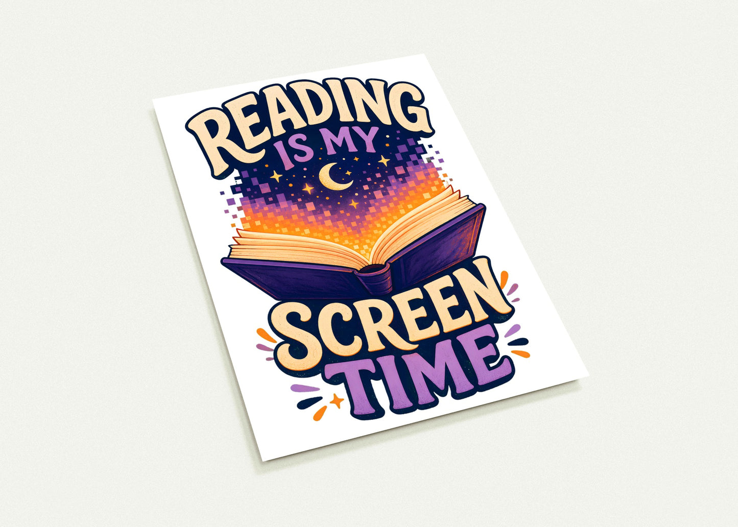Reading Is My Screen Time Book Graphic Postcard Pack — product view 3