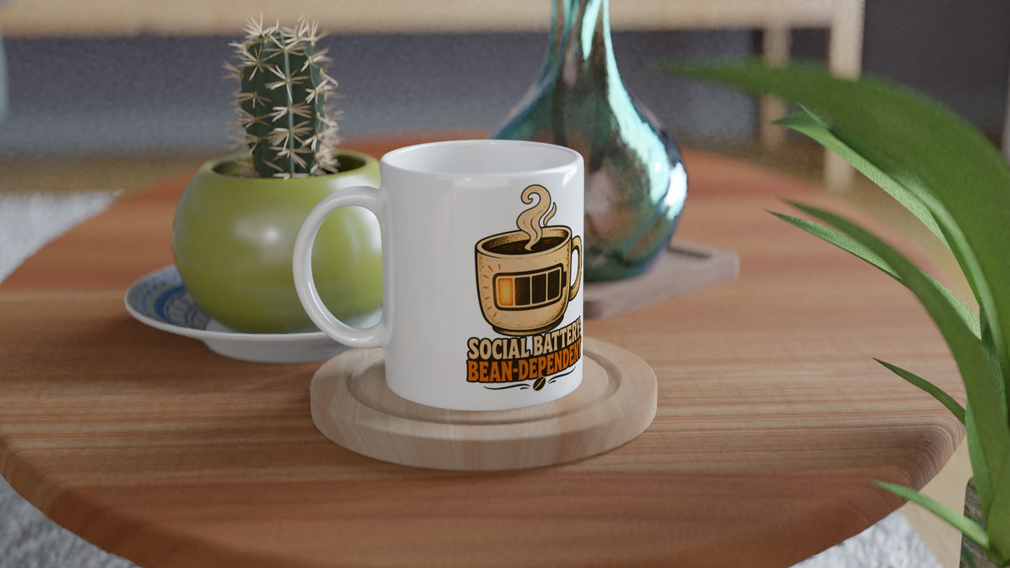 Social Battery: Bean-Dependent Graphic Mug — product view 3