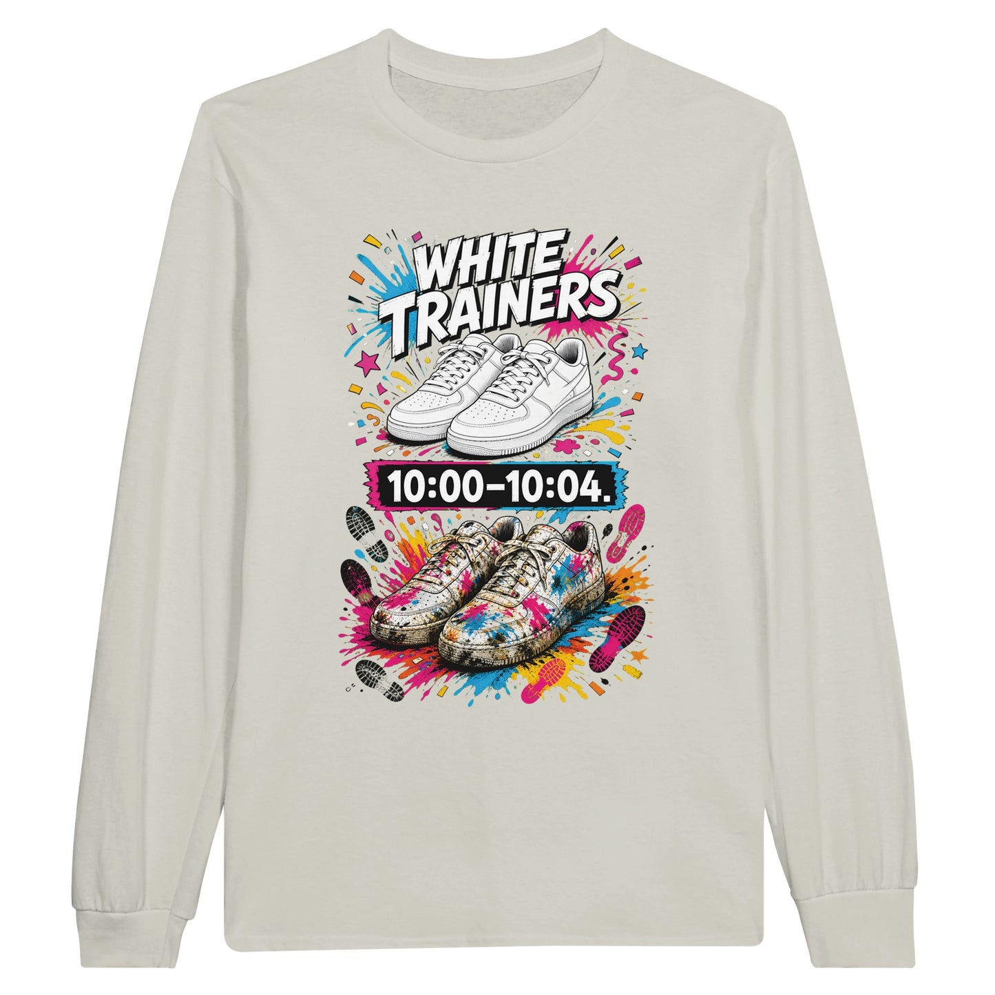 White Trainers: 10:00–10:04 Long-Sleeve T-shirt — product view 4