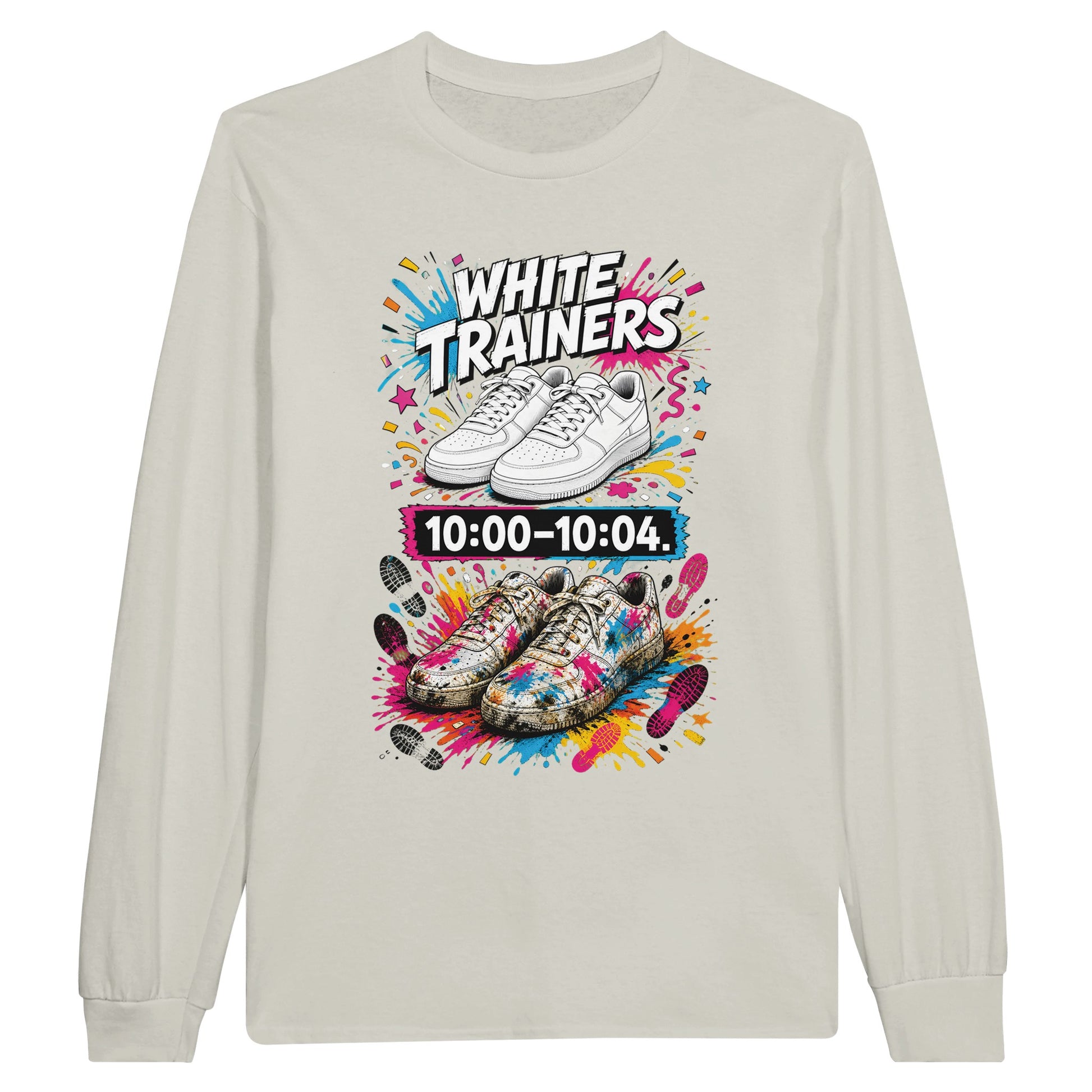 White Trainers: 10:00–10:04 Long-Sleeve T-shirt — product view 4