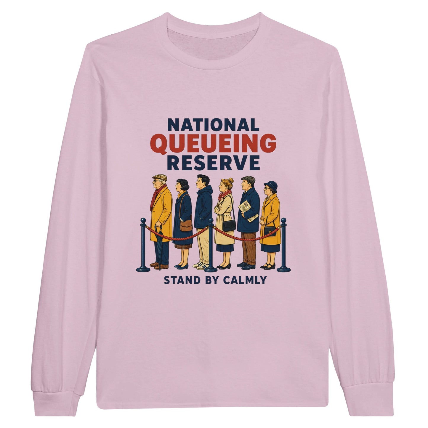 National Queueing Reserve – British Queue Graphic Long-Sleeve T-shirt — product view 6