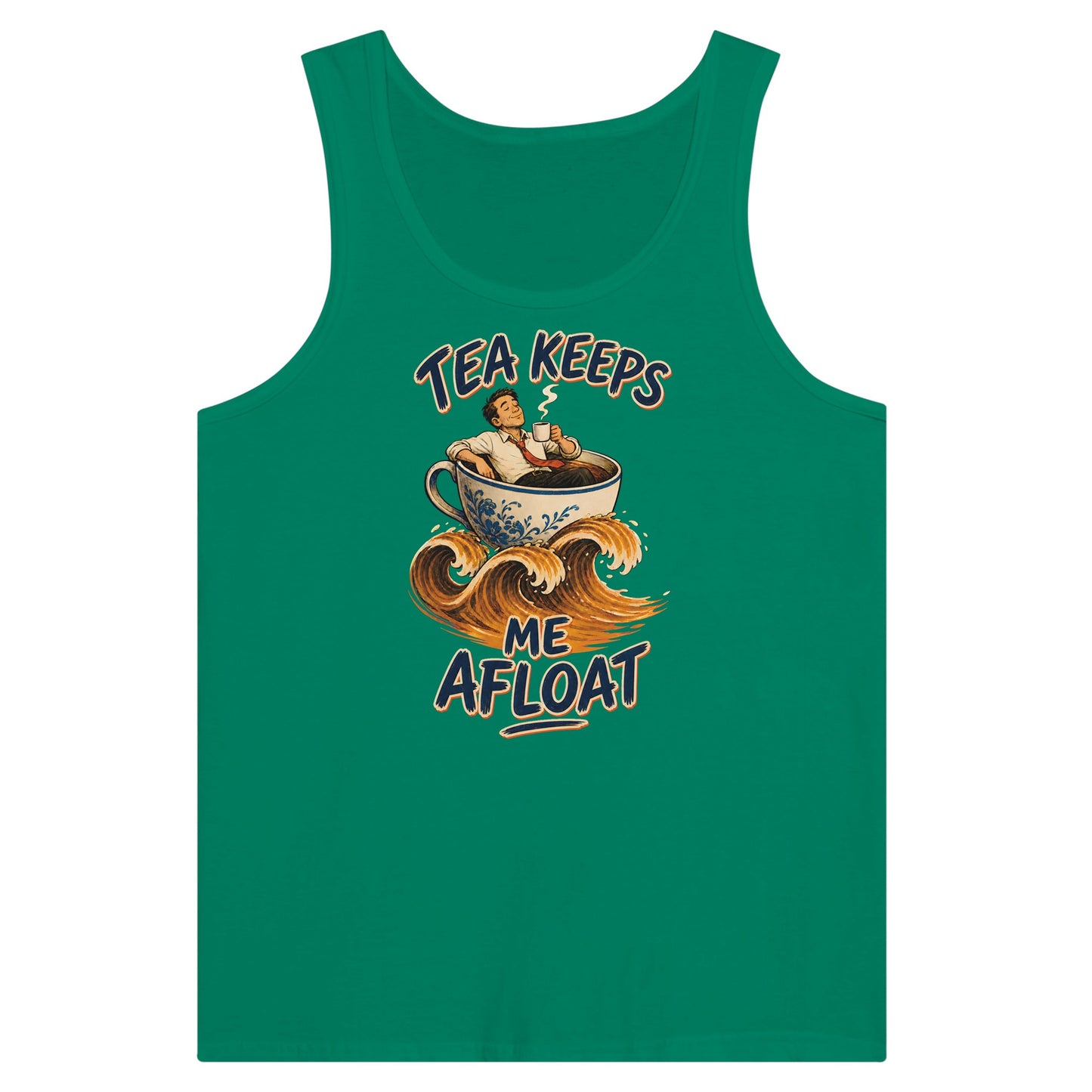 Tea Keeps Me Afloat Premium Unisex Tank Top — product view 10