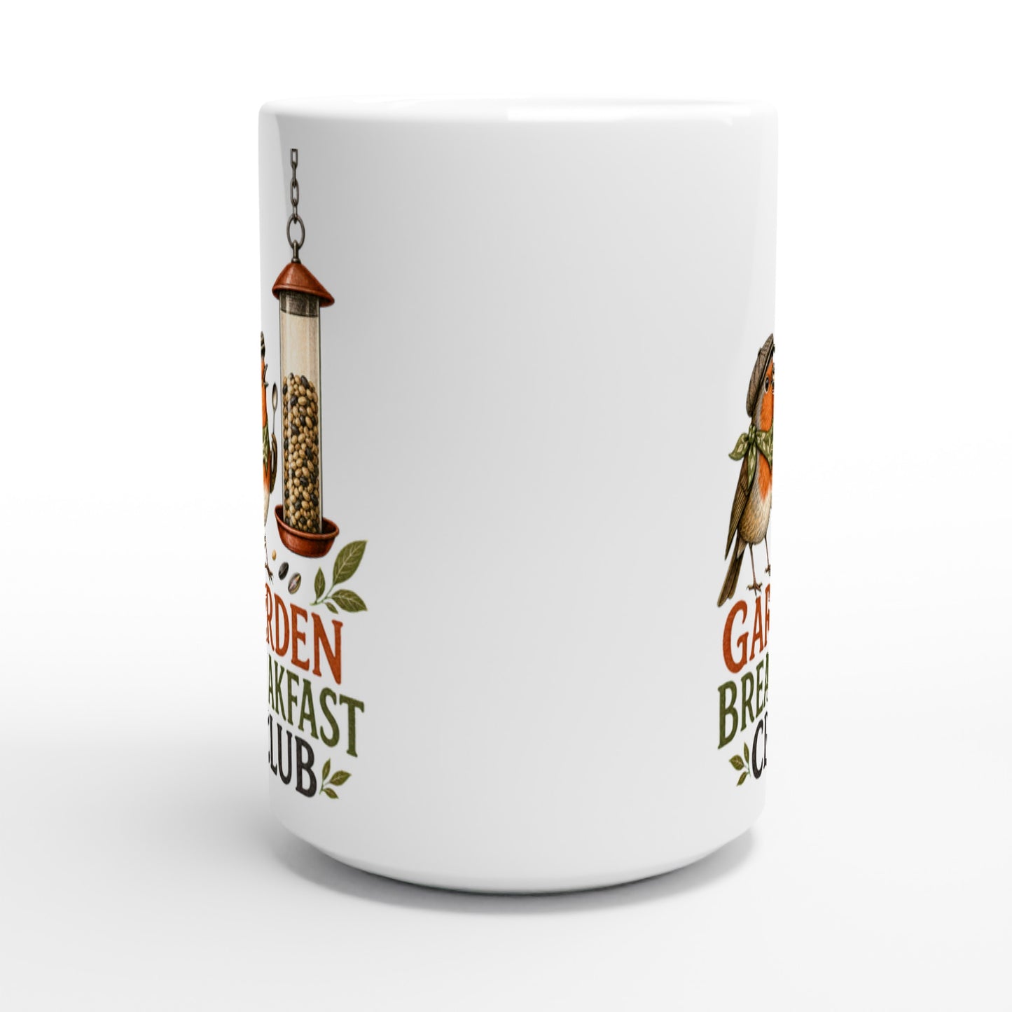 Garden Breakfast Club Robin Graphic Large Mug — product view 2