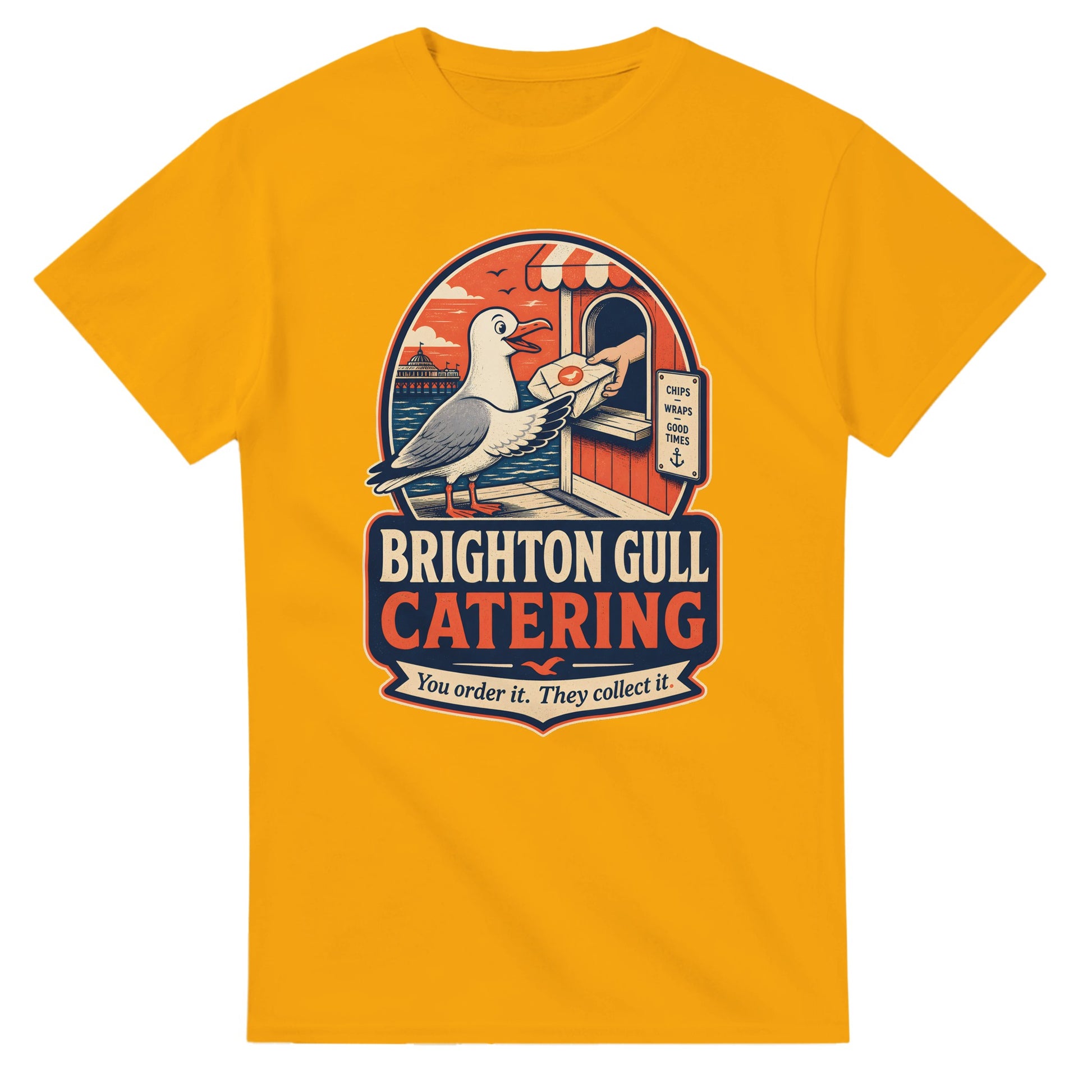 Brighton Gull Catering T-shirt — Illustrated — product view 14