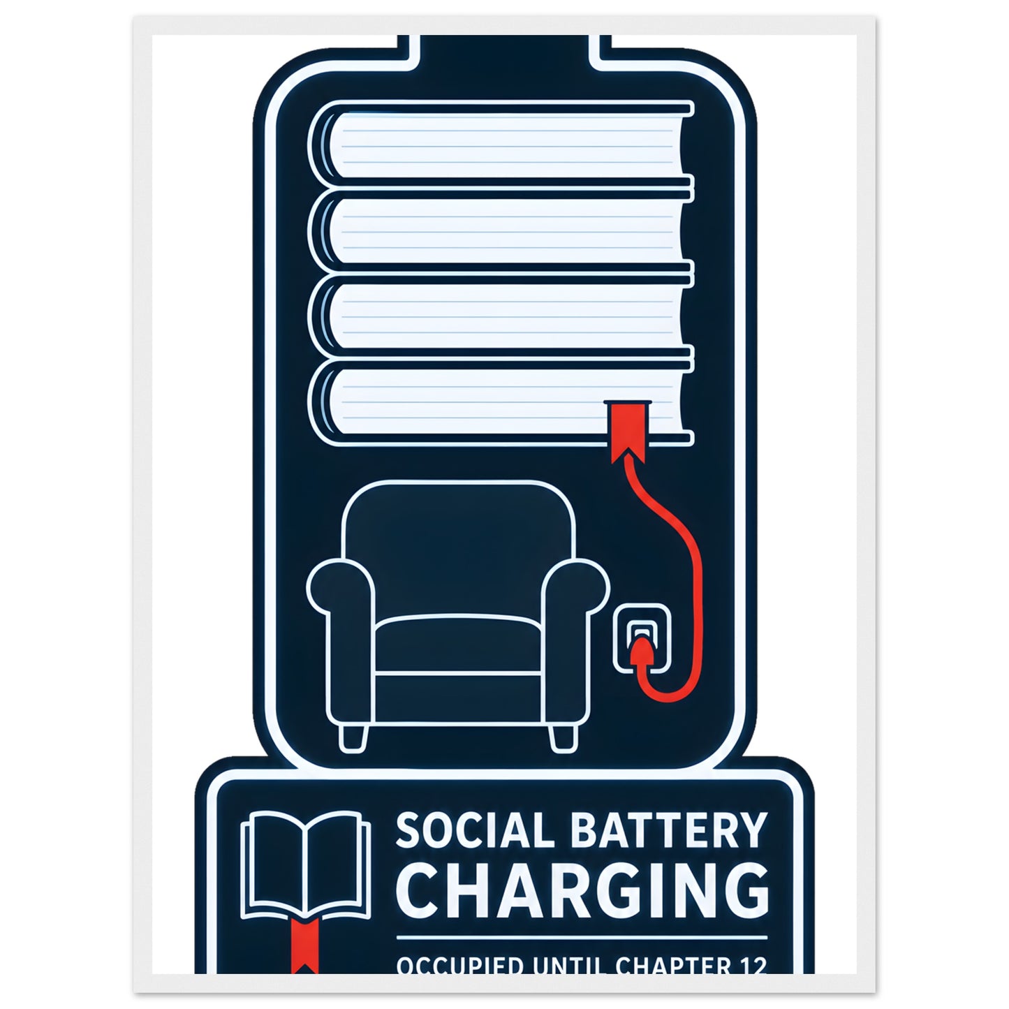 Social Battery Charging Framed Wall Art — product view 2