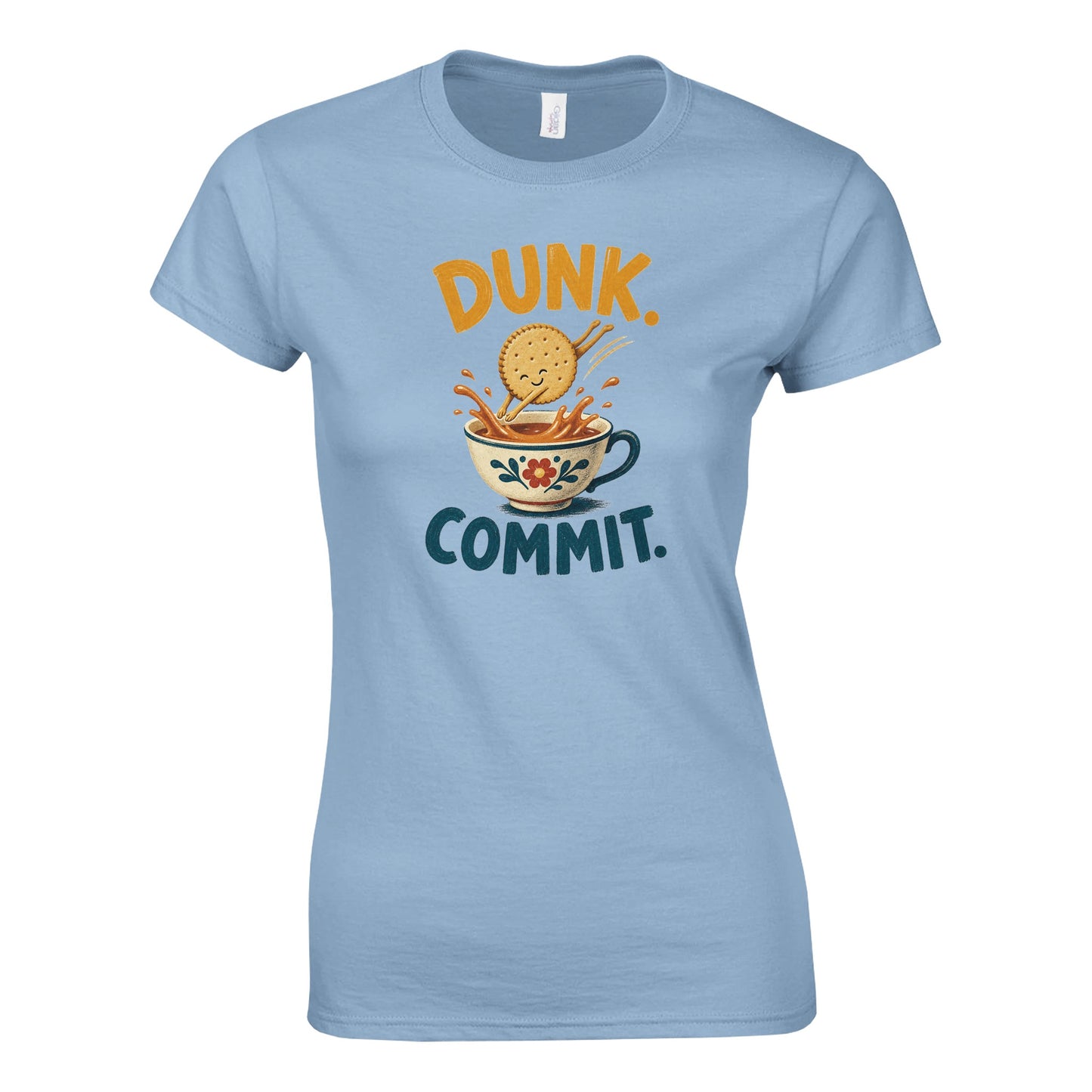 Dunk. Commit. Tea Biscuit Graphic Women's T-shirt — product view 3