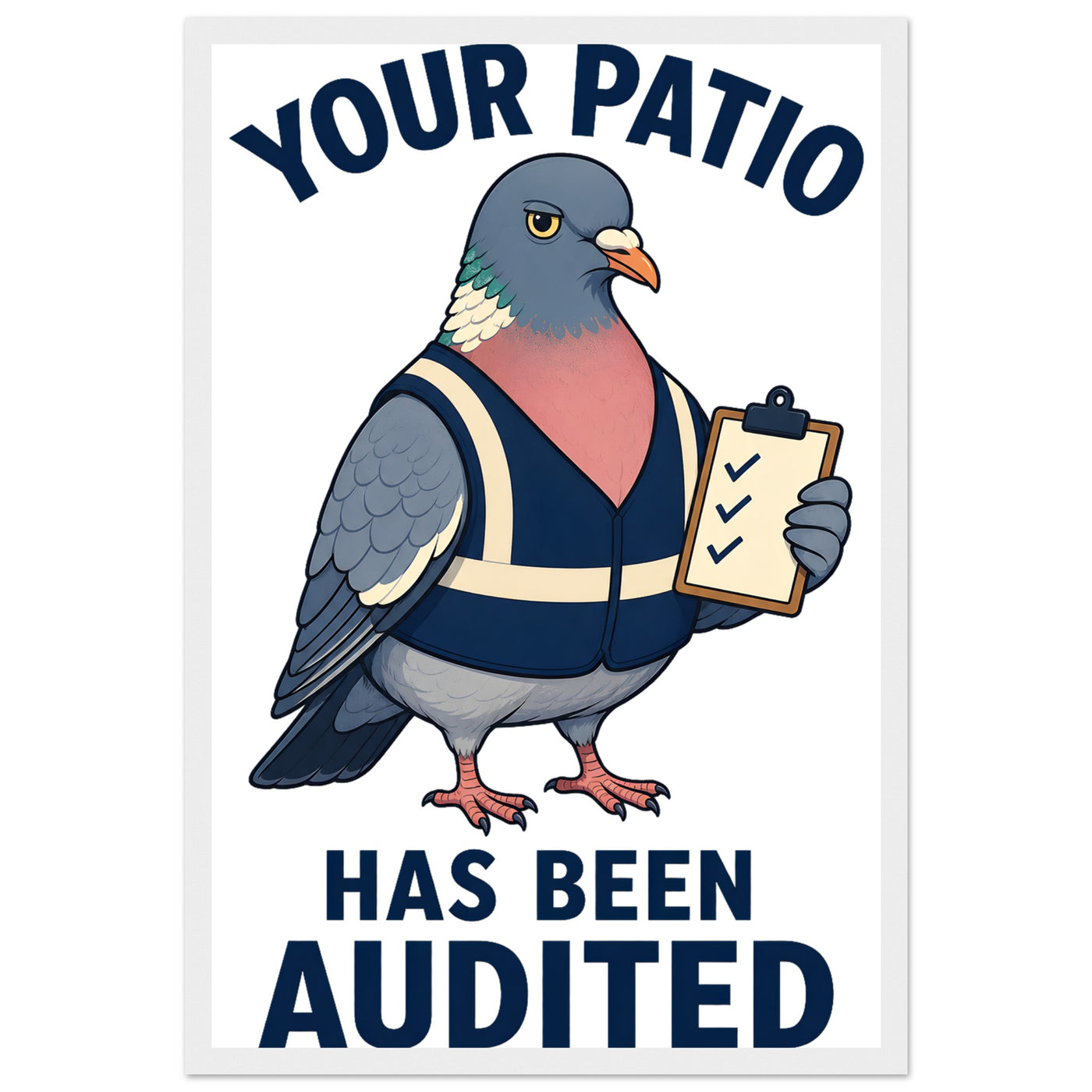 Your Patio Has Been Audited Pigeon Graphic Framed Wall Art