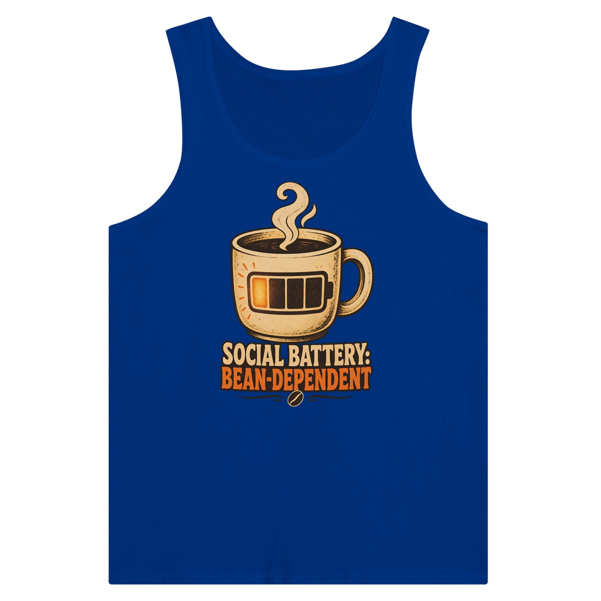 Social Battery: Bean-Dependent Graphic Premium Unisex Tank Top — product view 3