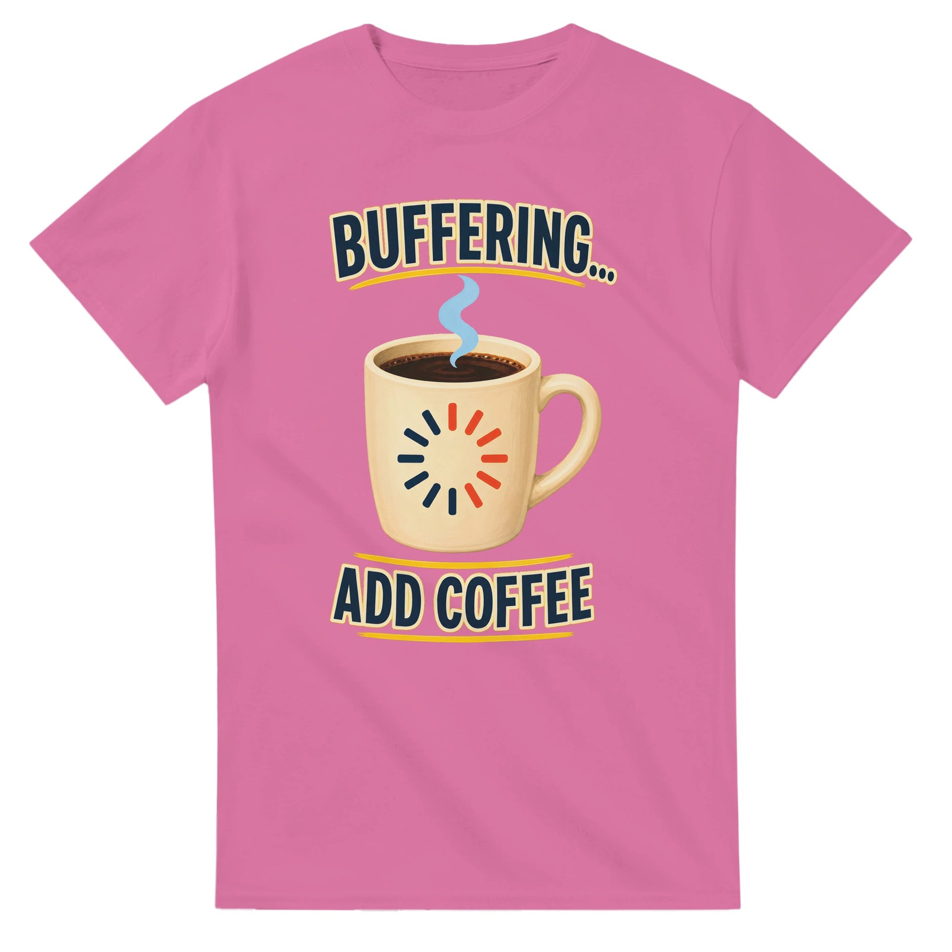 Buffering... Add Coffee — Outlined Loading Mug Graphic T-shirt — product view 4