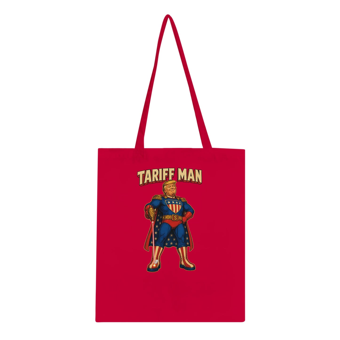 Tariff Man – Self-Shot Satire Tote Bag — product view 4
