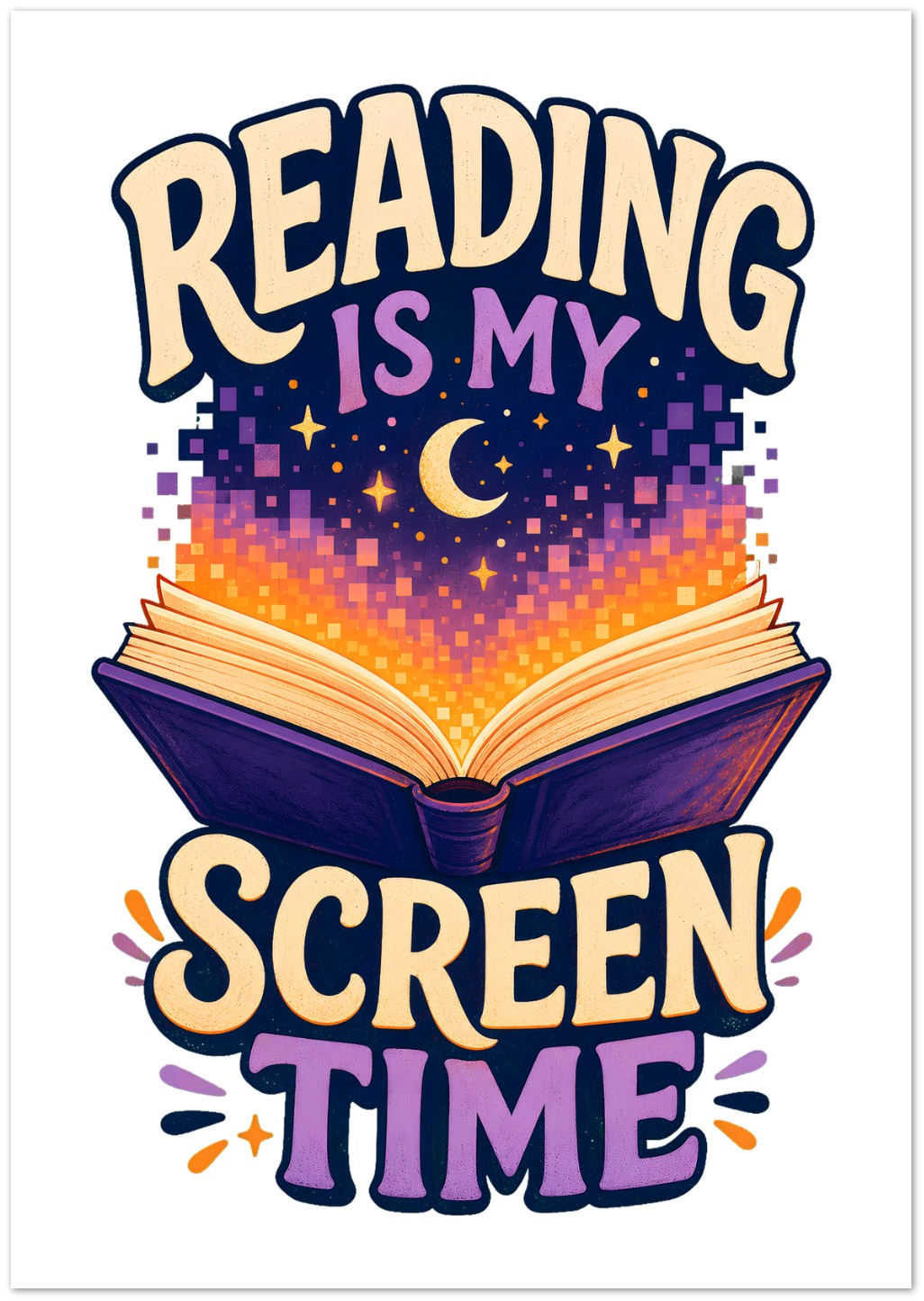 Reading Is My Screen Time Book Graphic Greeting Card Pack — product view 2