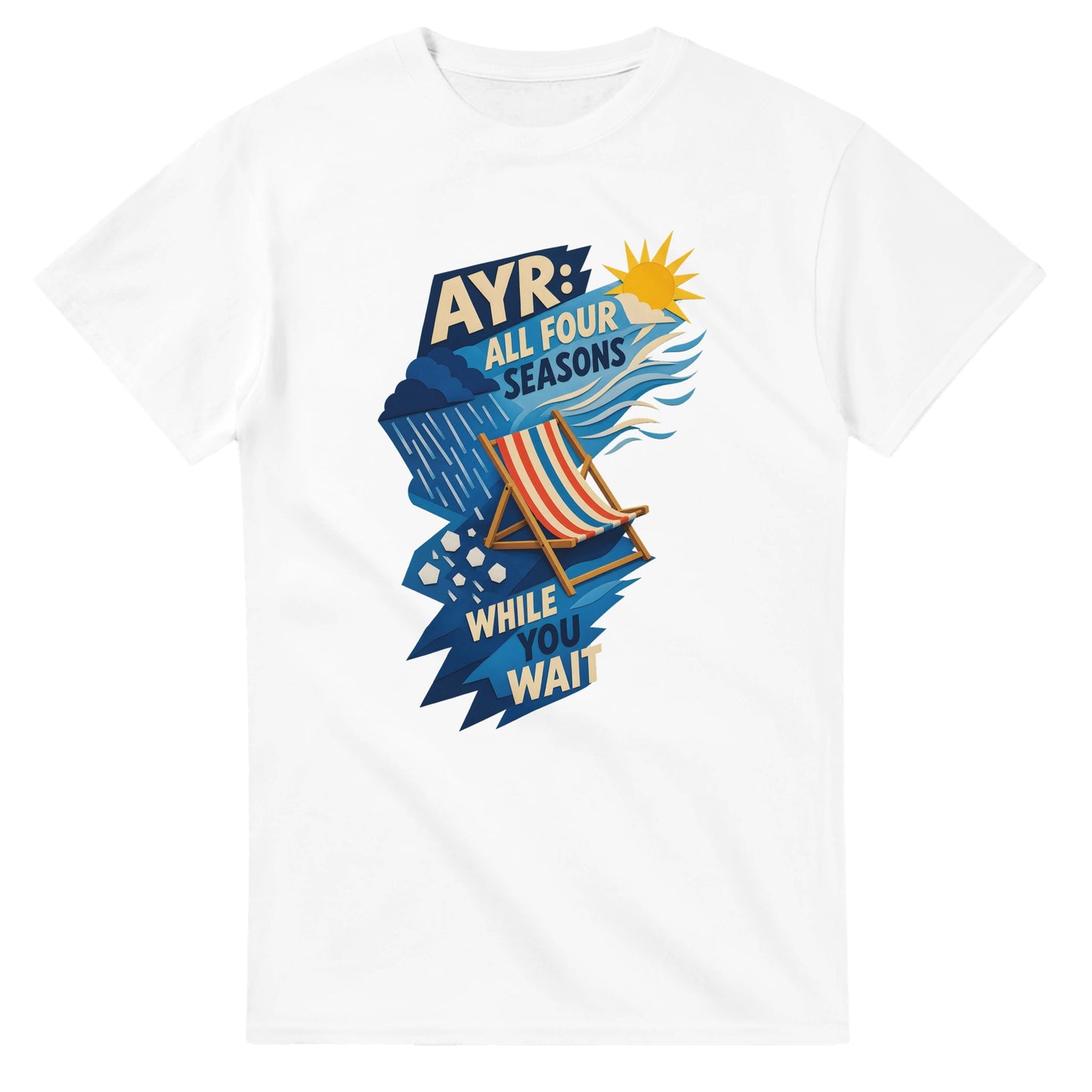 Ayr: All Four Seasons While You Wait T-shirt — product view 1