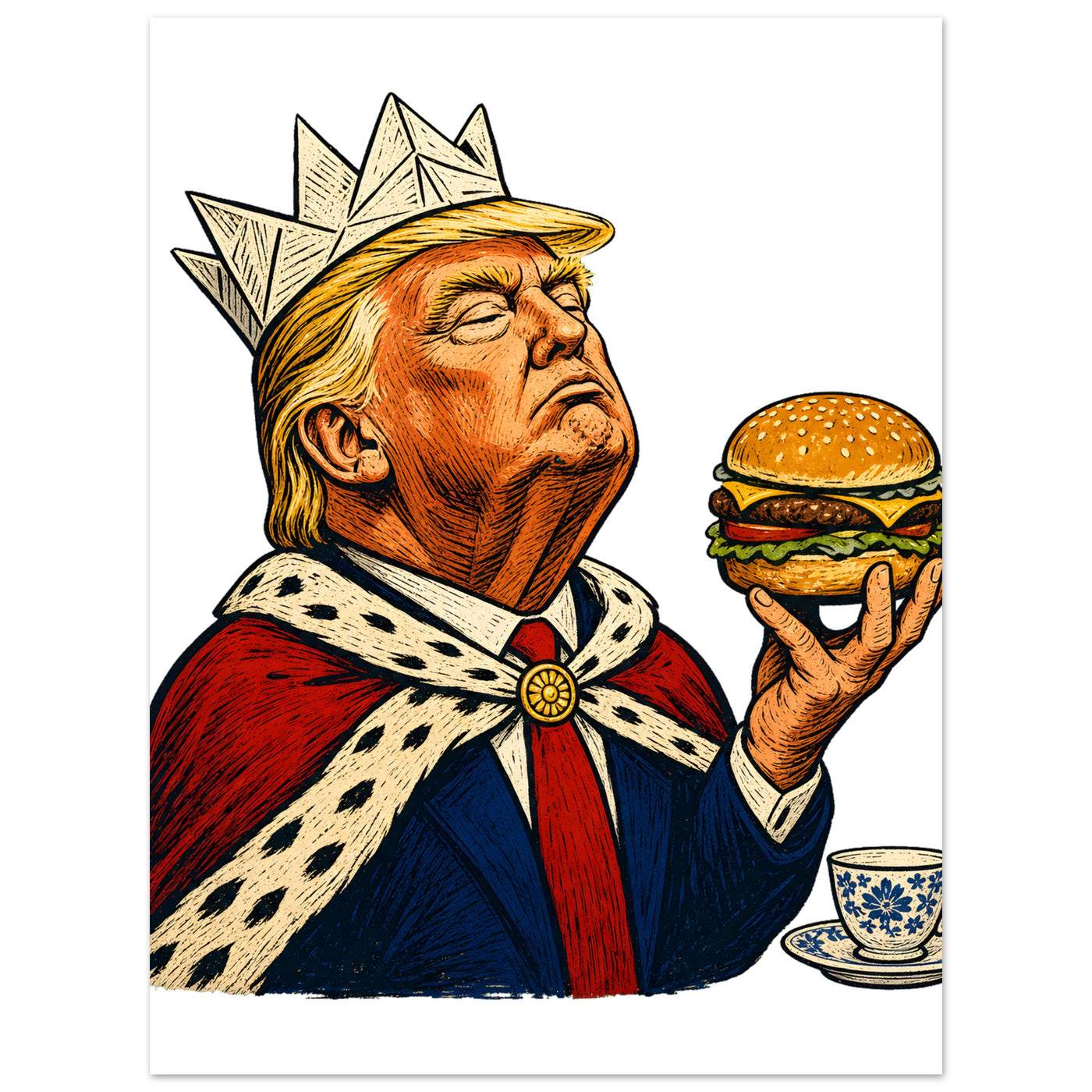 The Very Temporary Monarch — Trump Satire Aluminium Print
