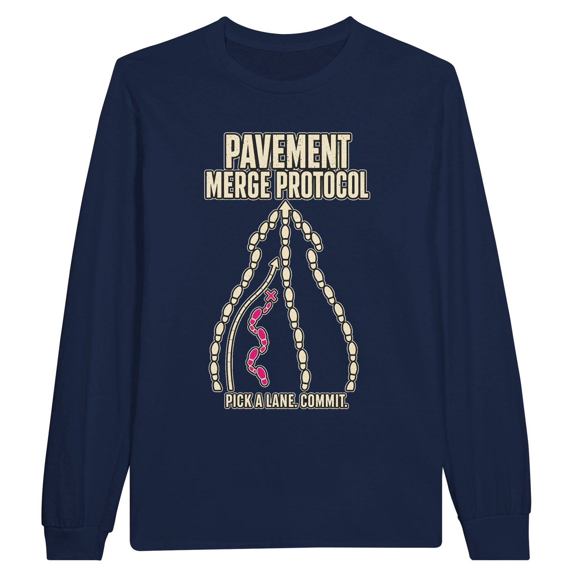 Pavement Merge Protocol — Pick a Lane Long-Sleeve T-shirt — product view 11