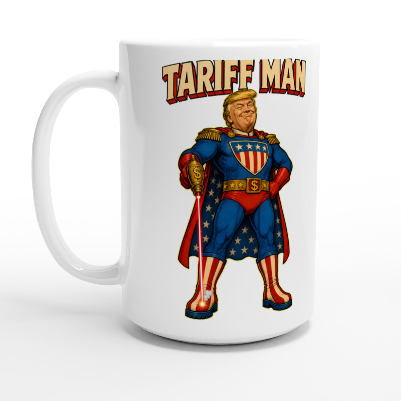 Tariff Man – Self-Shot Satire Large Mug