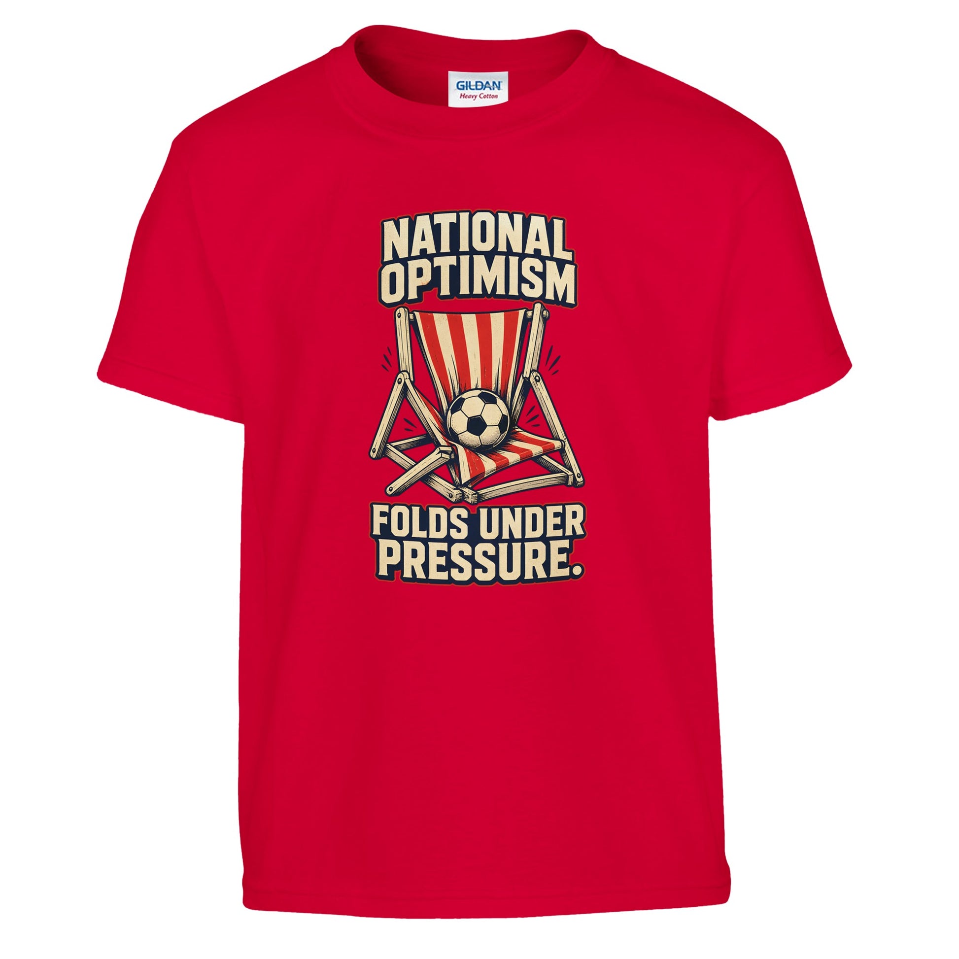 National Optimism Folds Under Pressure Football Kids' T-shirt — product view 5