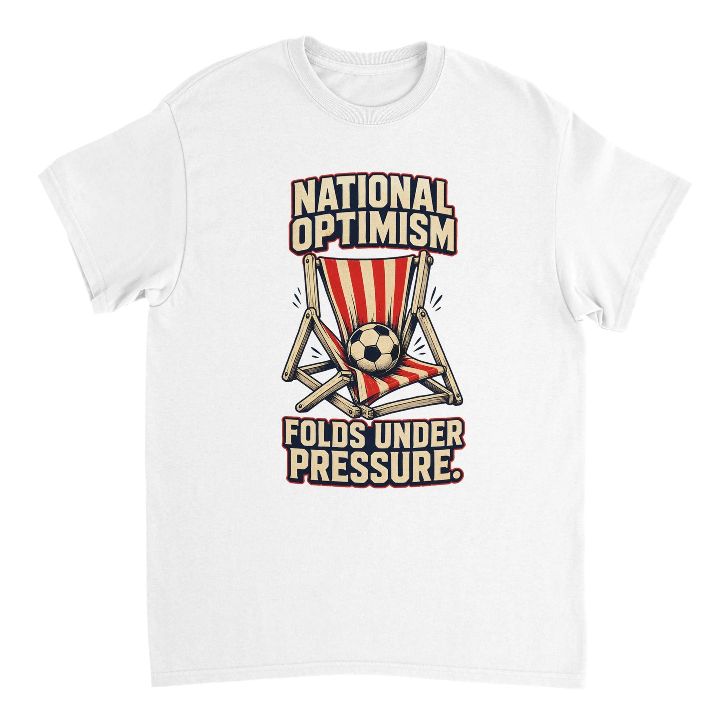National Optimism Folds Under Pressure Football T-shirt — product view 17