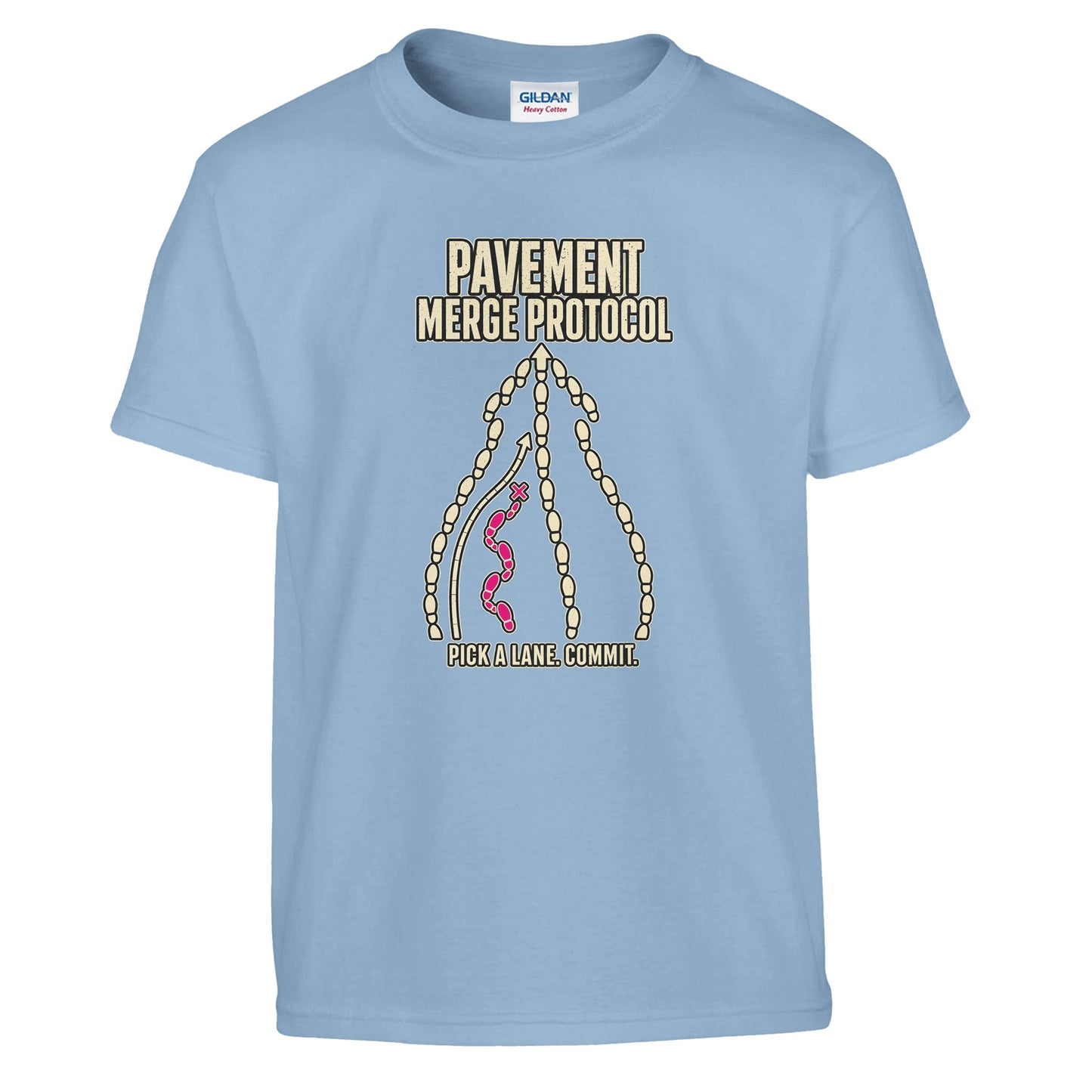 Pavement Merge Protocol — Pick a Lane Kids' T-shirt — product view 3