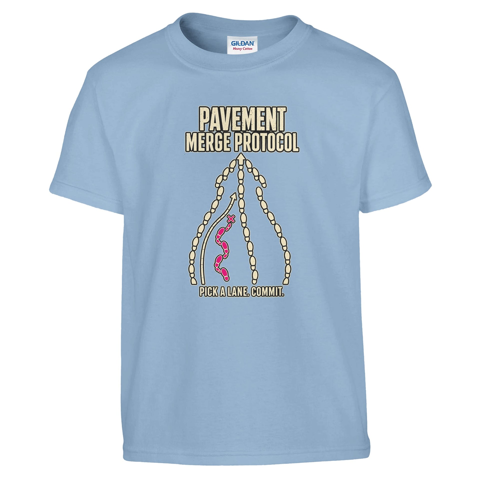 Pavement Merge Protocol — Pick a Lane Kids' T-shirt — product view 3