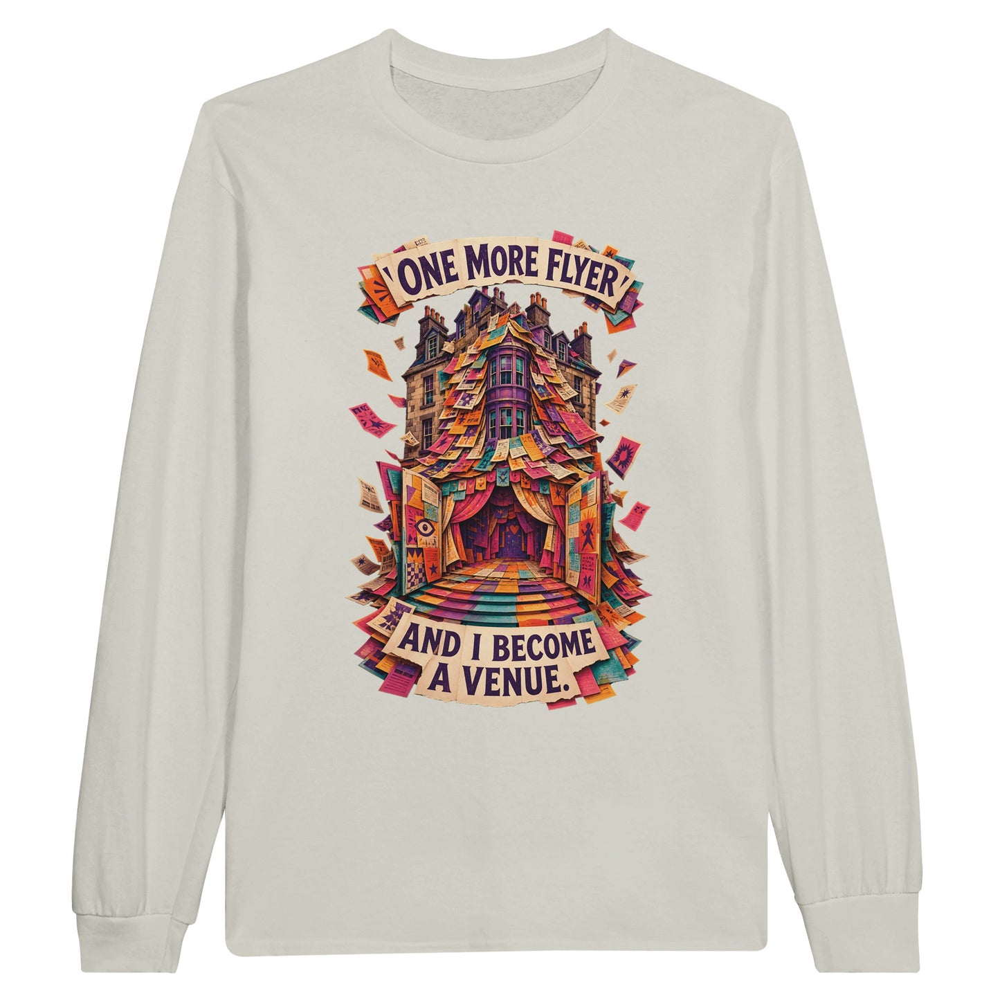 One More Flyer and I Become a Venue Long-Sleeve T-shirt — product view 4