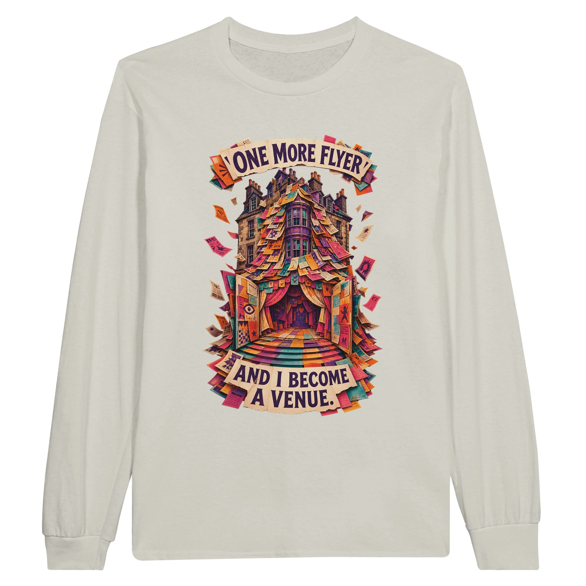 One More Flyer and I Become a Venue Long-Sleeve T-shirt — product view 4