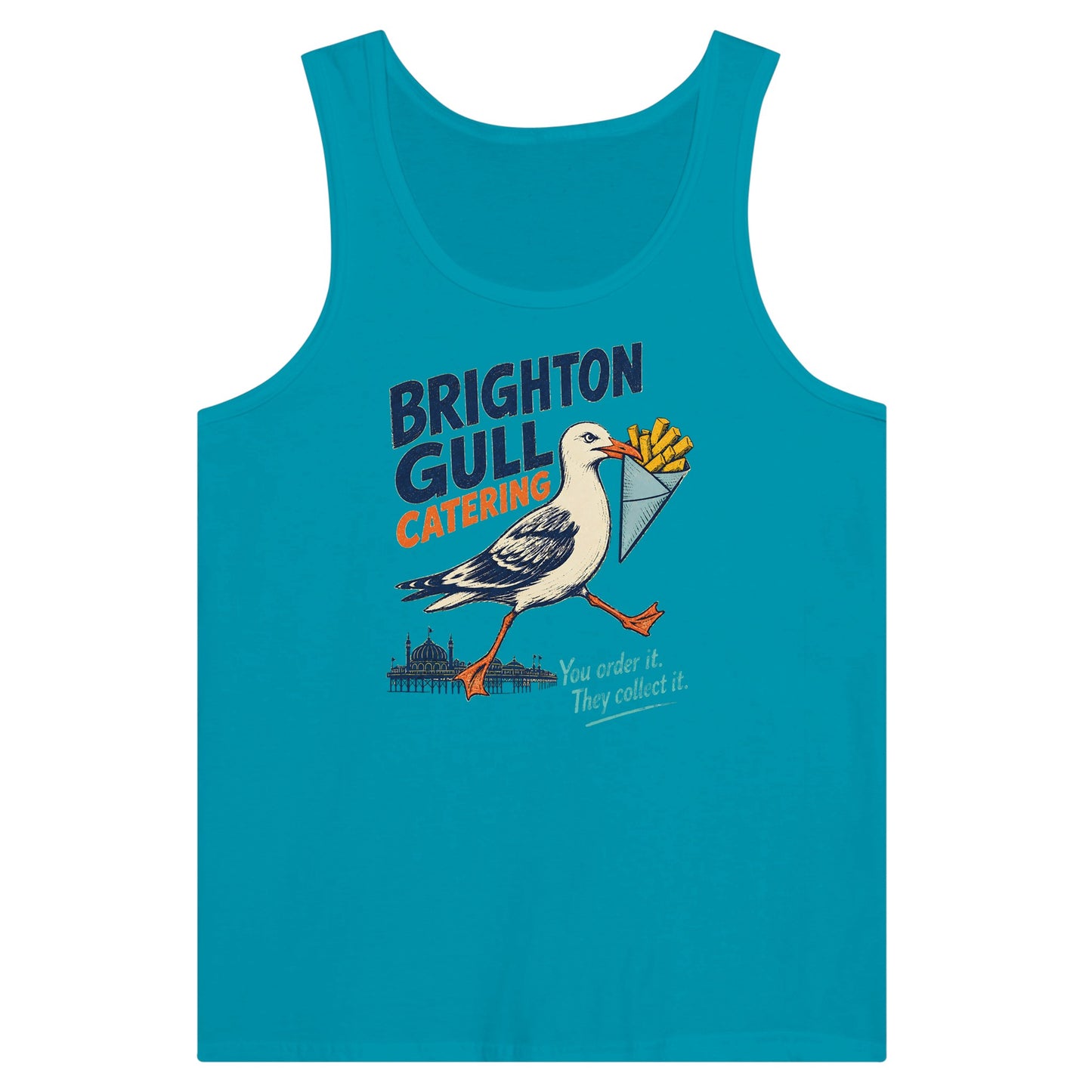 Brighton Gull Catering - You Order It, They Collect It Premium Unisex Tank Top — product view 2