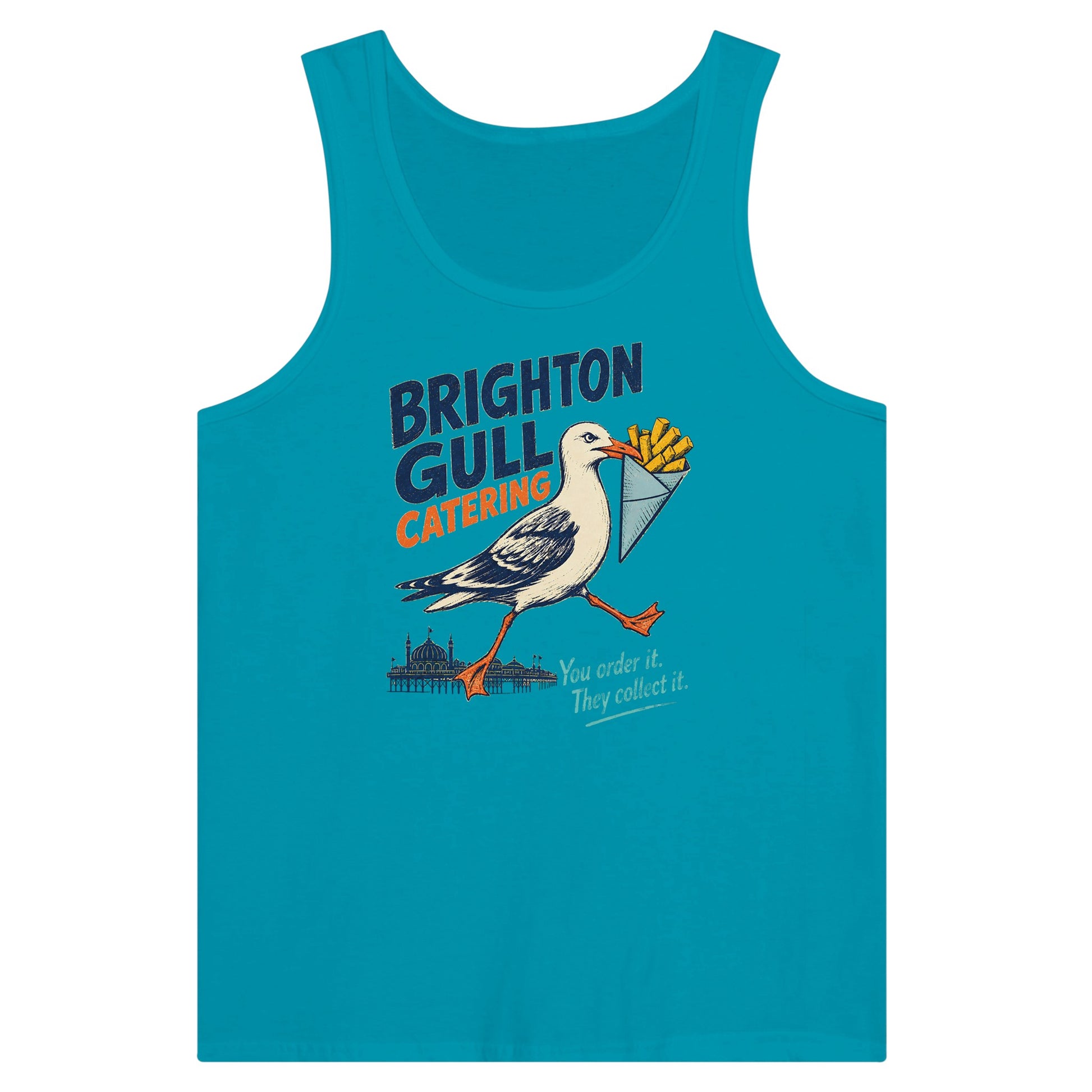 Brighton Gull Catering - You Order It, They Collect It Premium Unisex Tank Top — product view 2