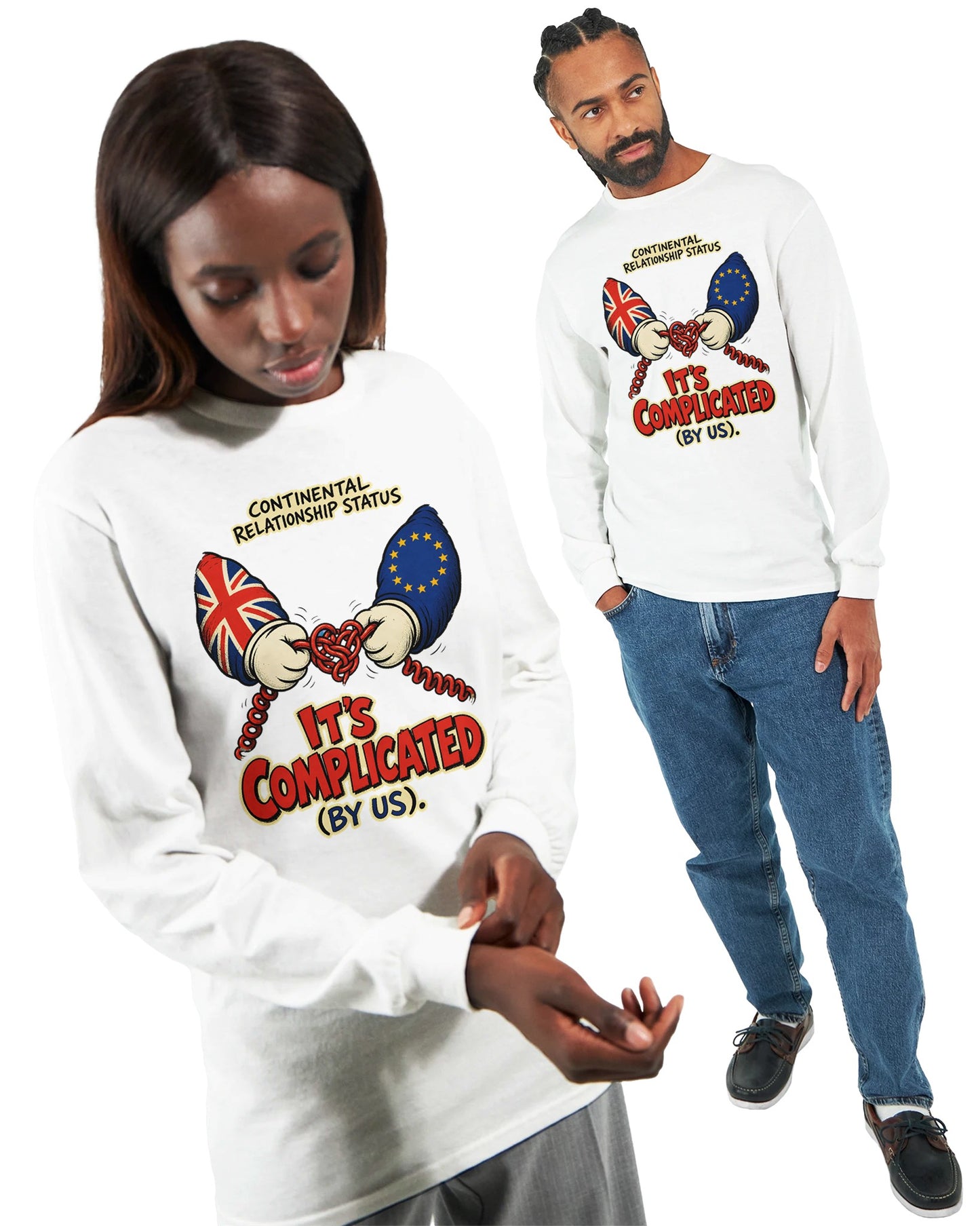 It's Complicated (By Us) UK–EU 1990s Cartoon Long-Sleeve T-shirt — product view 15
