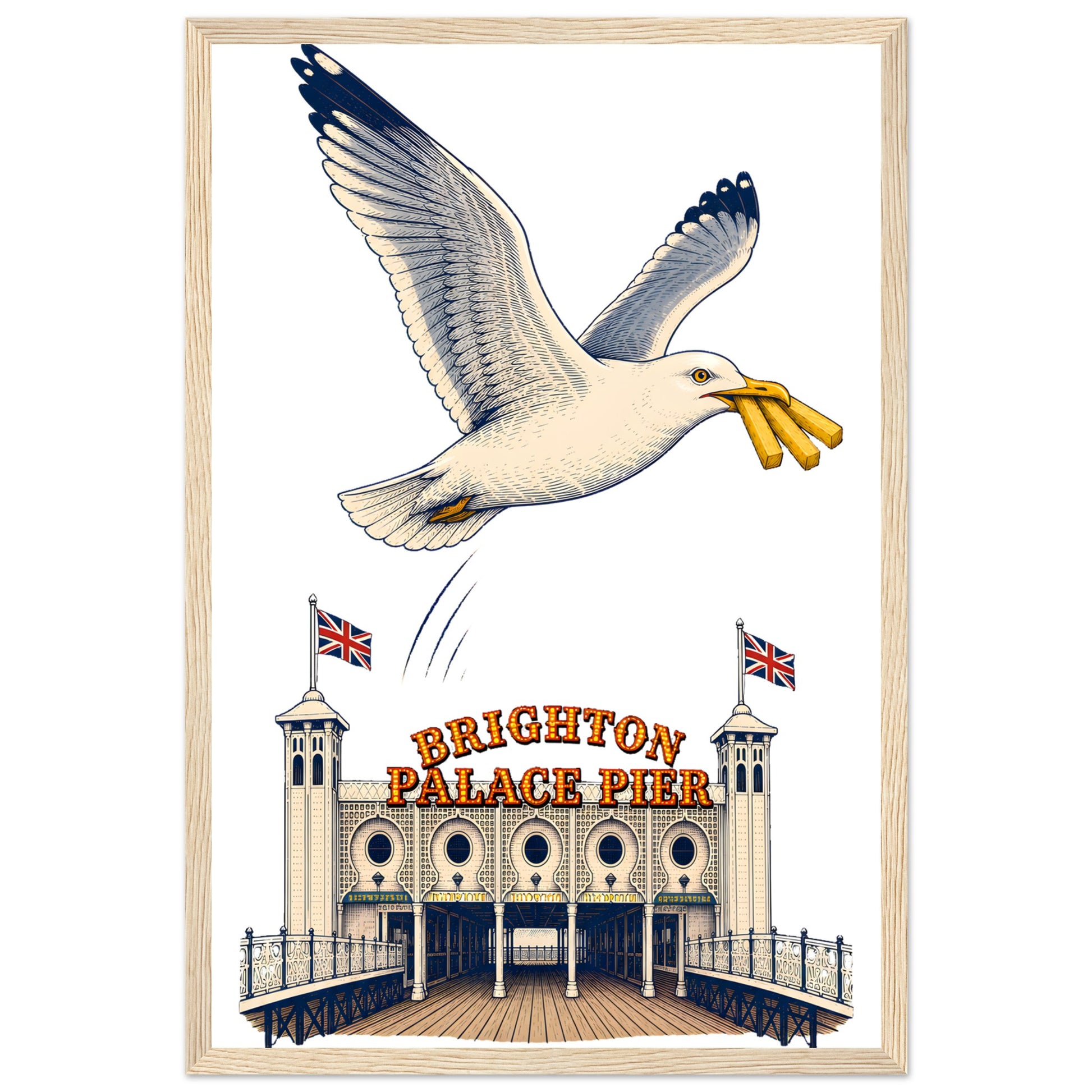 Brighton Palace Pier Chip Heist Framed Wall Art — product view 3