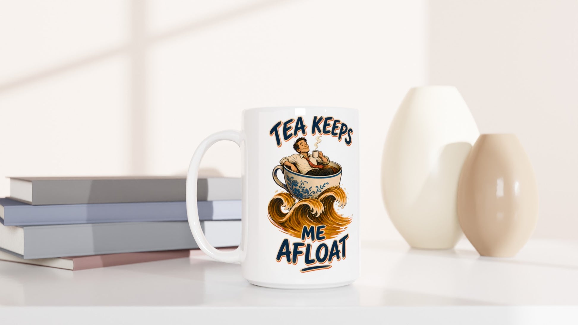 Tea Keeps Me Afloat Large Mug — product view 6