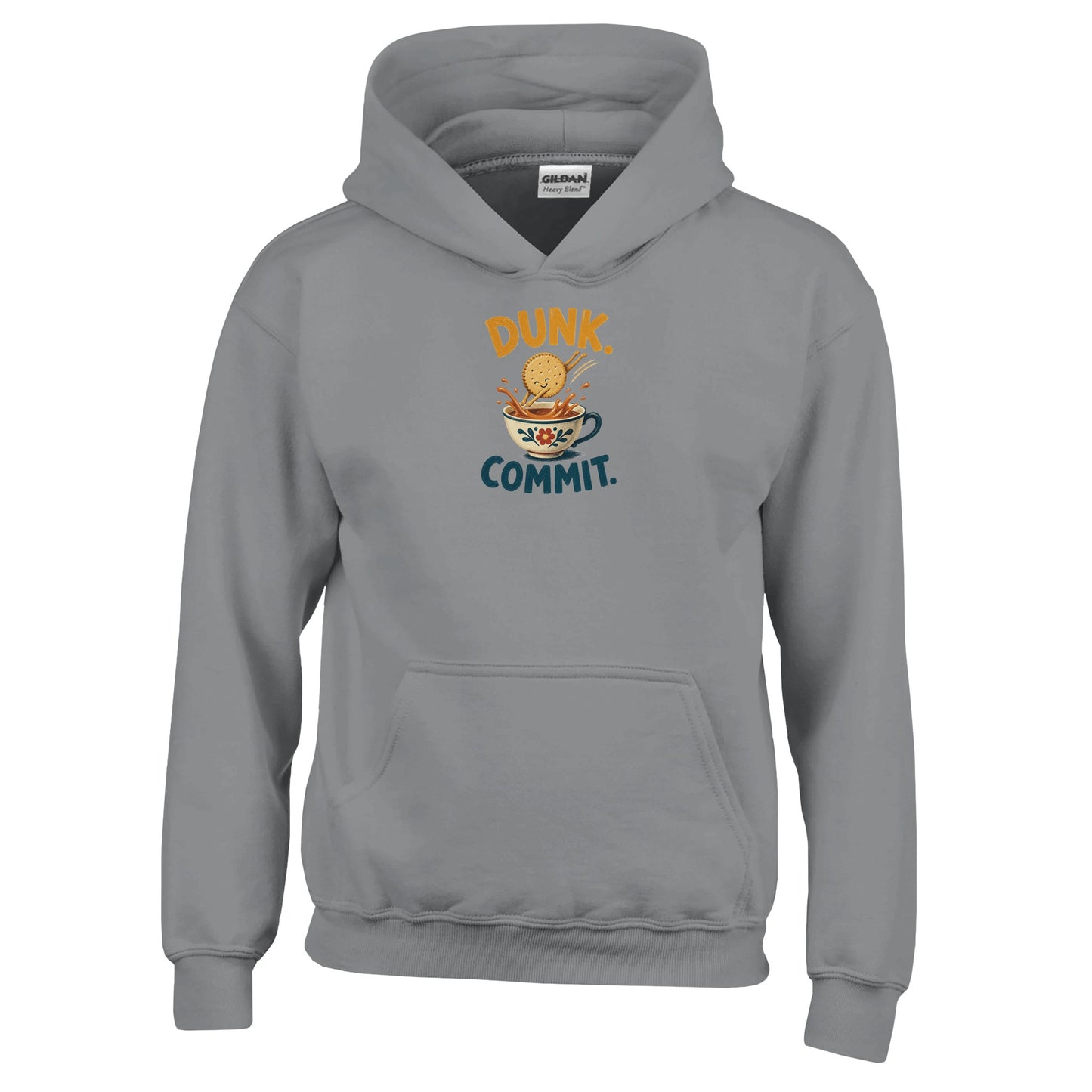 Dunk. Commit. Tea Biscuit Graphic Kids' Hoodie — product view 13