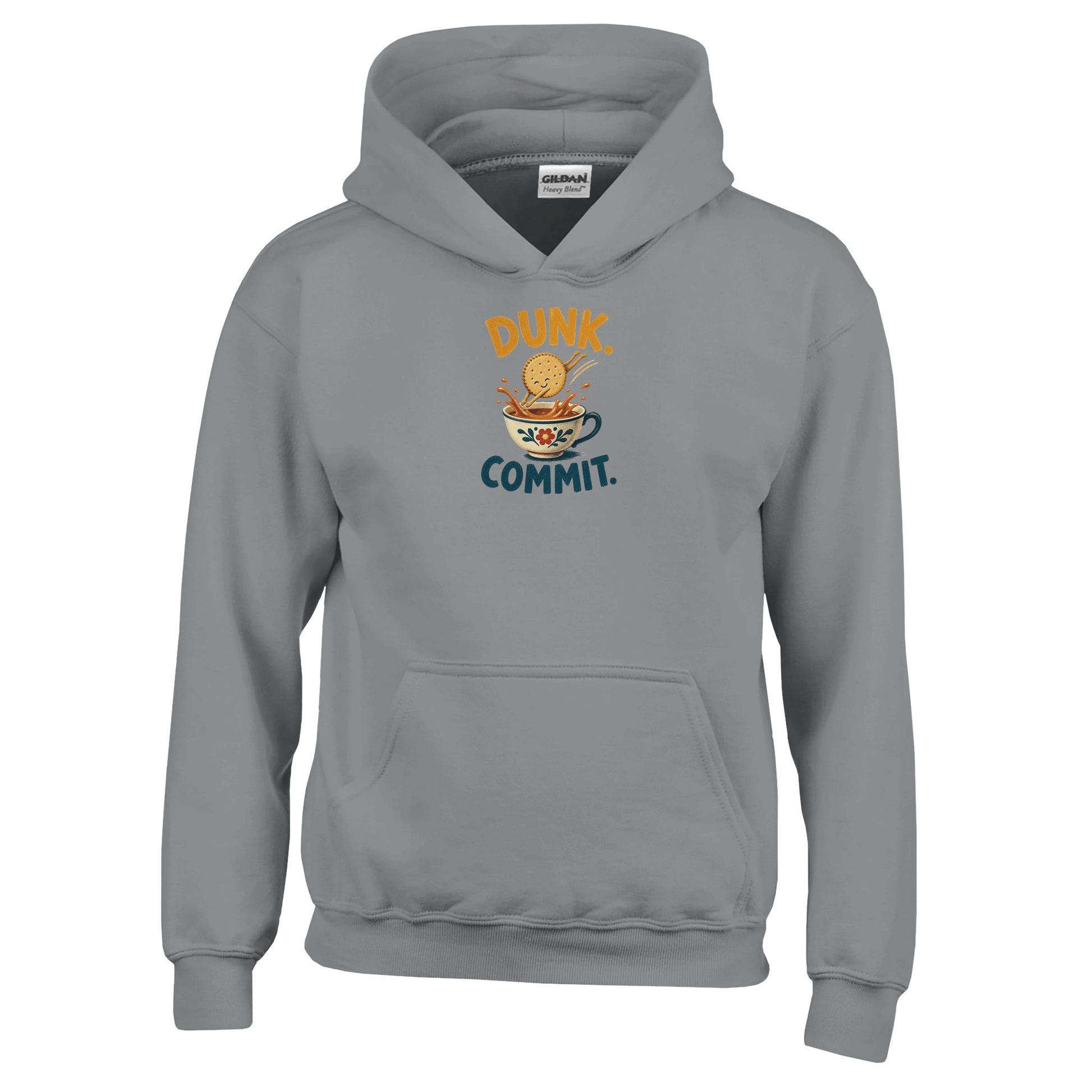Dunk. Commit. Tea Biscuit Graphic Kids' Hoodie — product view 13