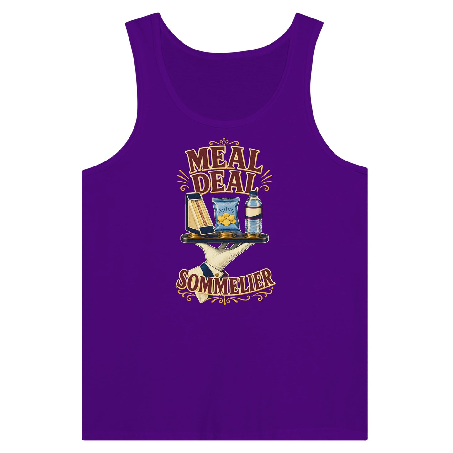 Meal Deal Sommelier British Lunch Design Premium Unisex Tank Top — product view 6