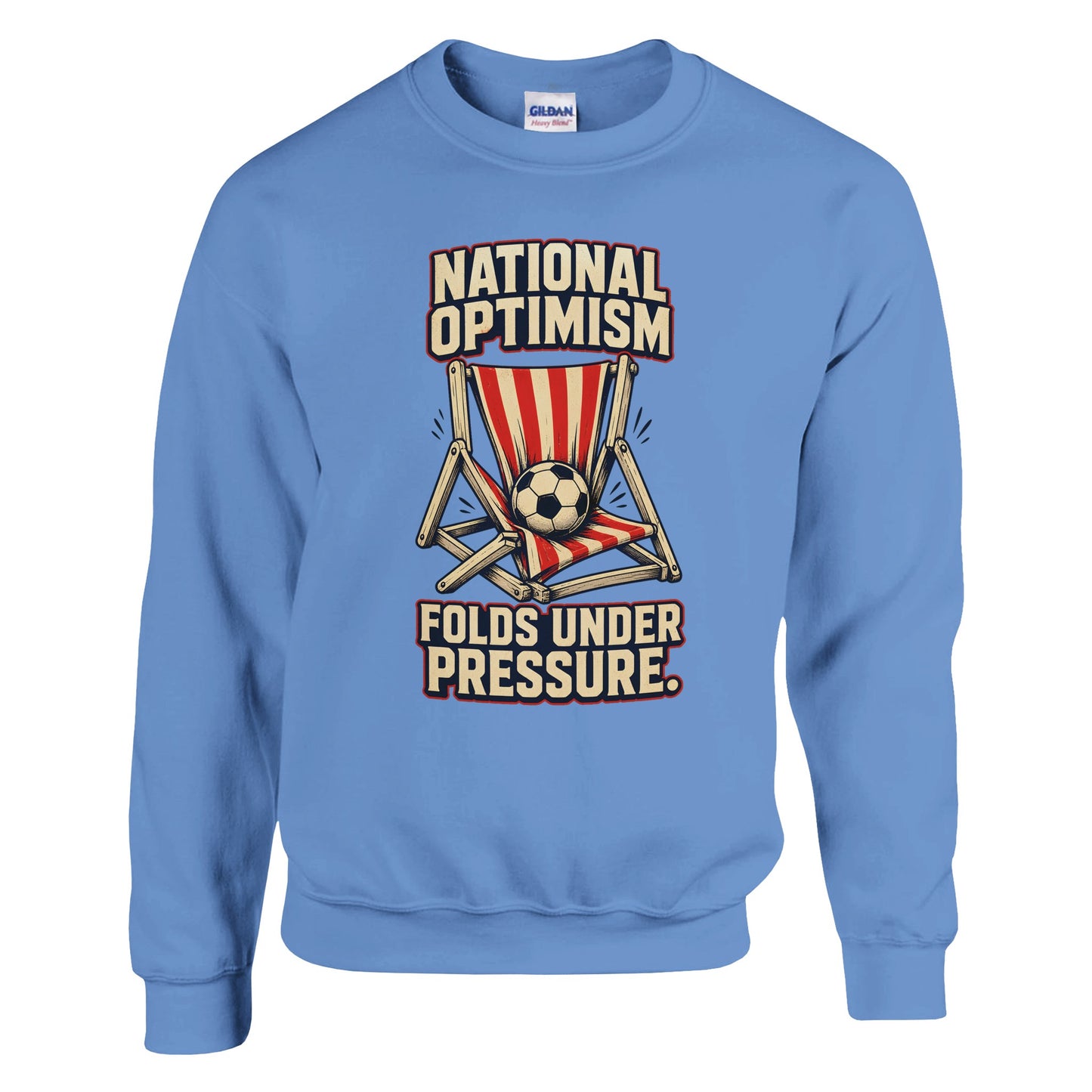 National Optimism Folds Under Pressure Football Sweatshirt — product view 7
