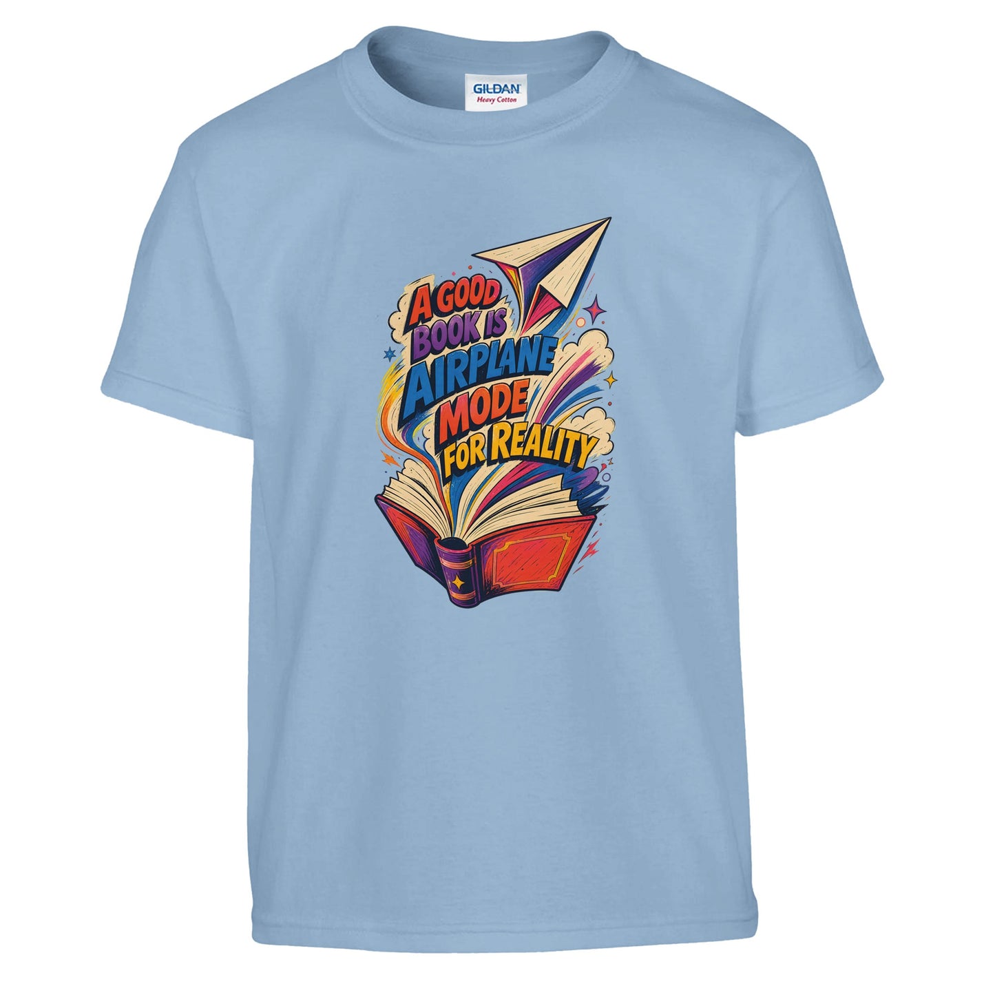 A Good Book Is Airplane Mode for Reality Kids' T-shirt — product view 3