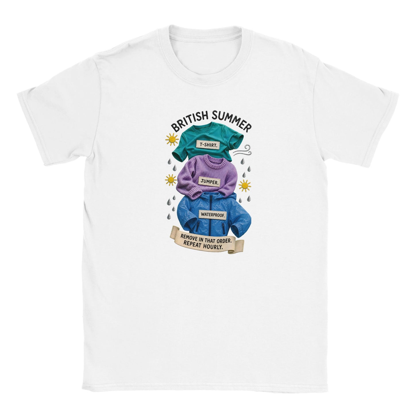 British Summer: Repeat Layers Hourly Kids' T-shirt — product view 15